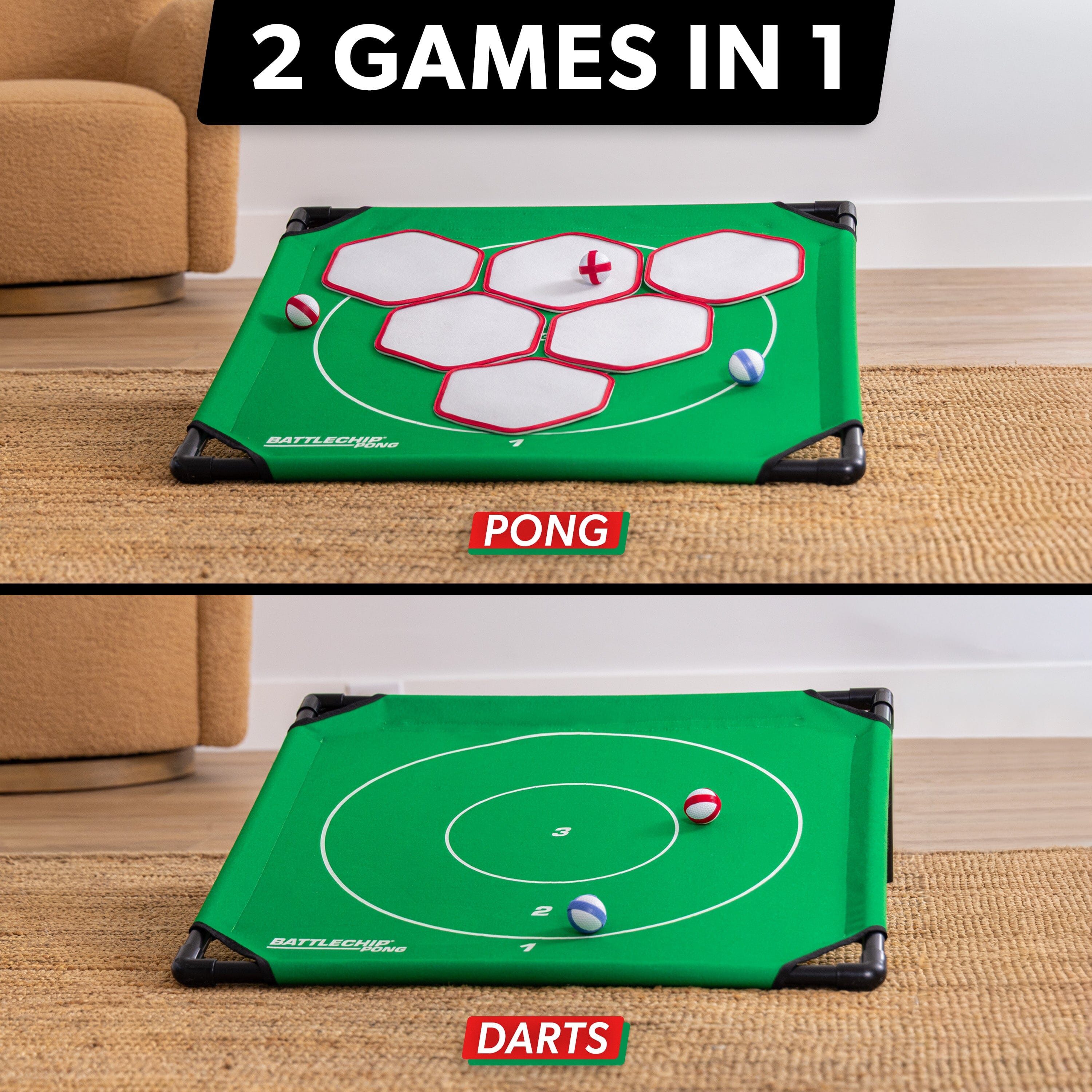 GoSports BattleChip Pong Chipping Golf Games For Adults and Families - Outdoor & Indoor Golf Game Set - Home, Backyard, Lawn, Beach, & More - 1 Board Playgosports