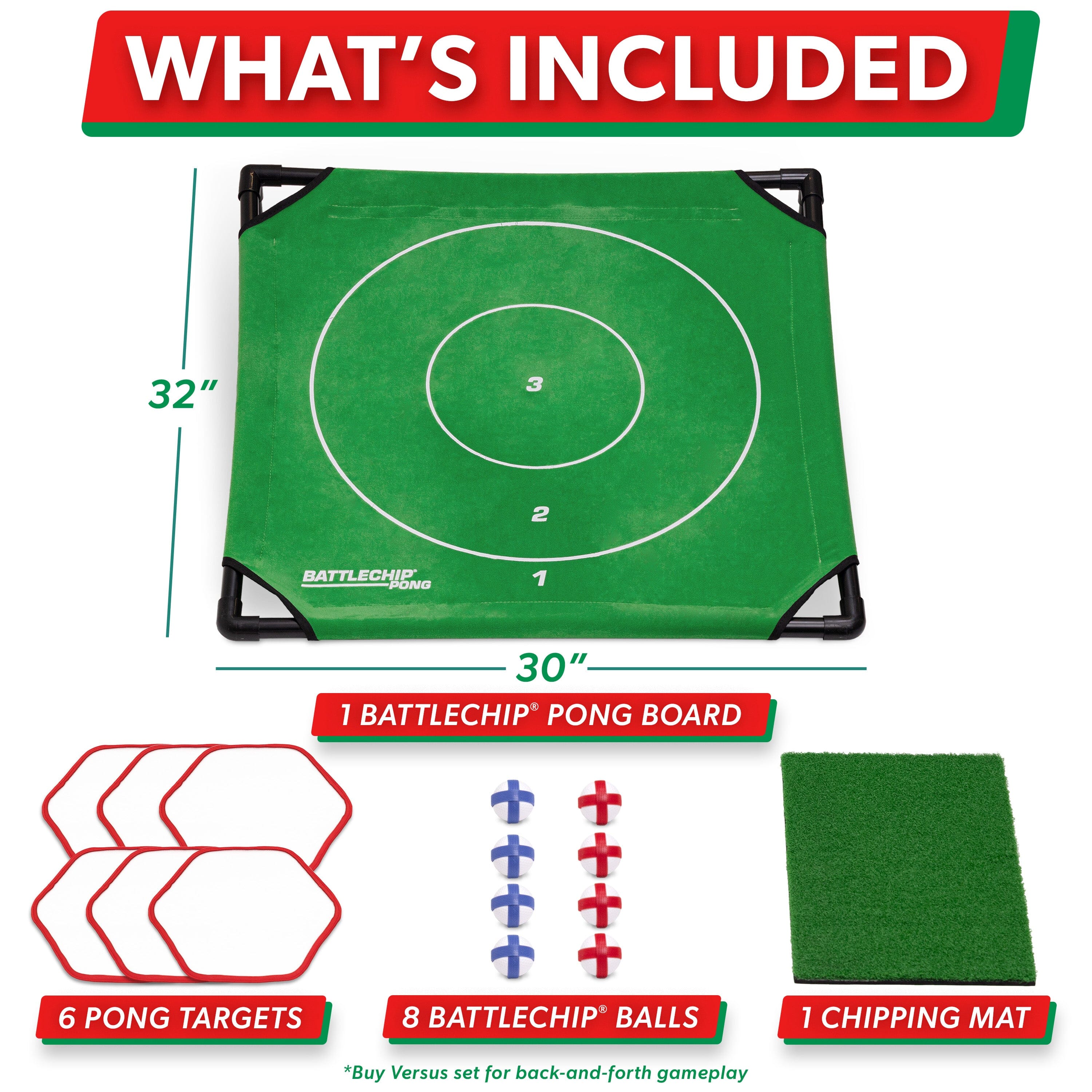 GoSports BattleChip Pong Chipping Golf Games For Adults and Families - Outdoor & Indoor Golf Game Set - Home, Backyard, Lawn, Beach, & More - 1 Board Playgosports