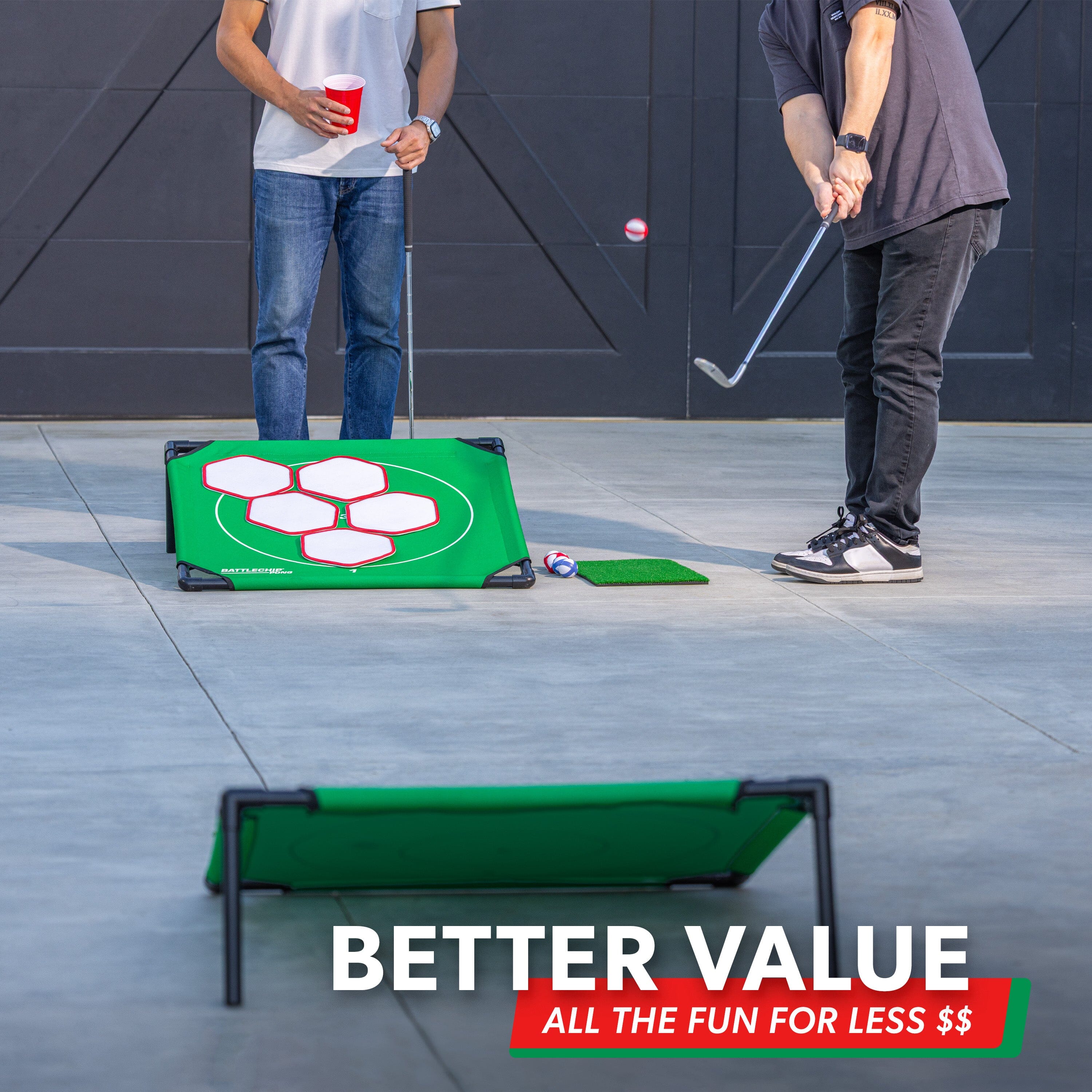 GoSports BattleChip Pong Chipping Golf Games For Adults and Families - Outdoor & Indoor Golf Game Set - Home, Backyard, Lawn, Beach, & More - 1 Board Playgosports