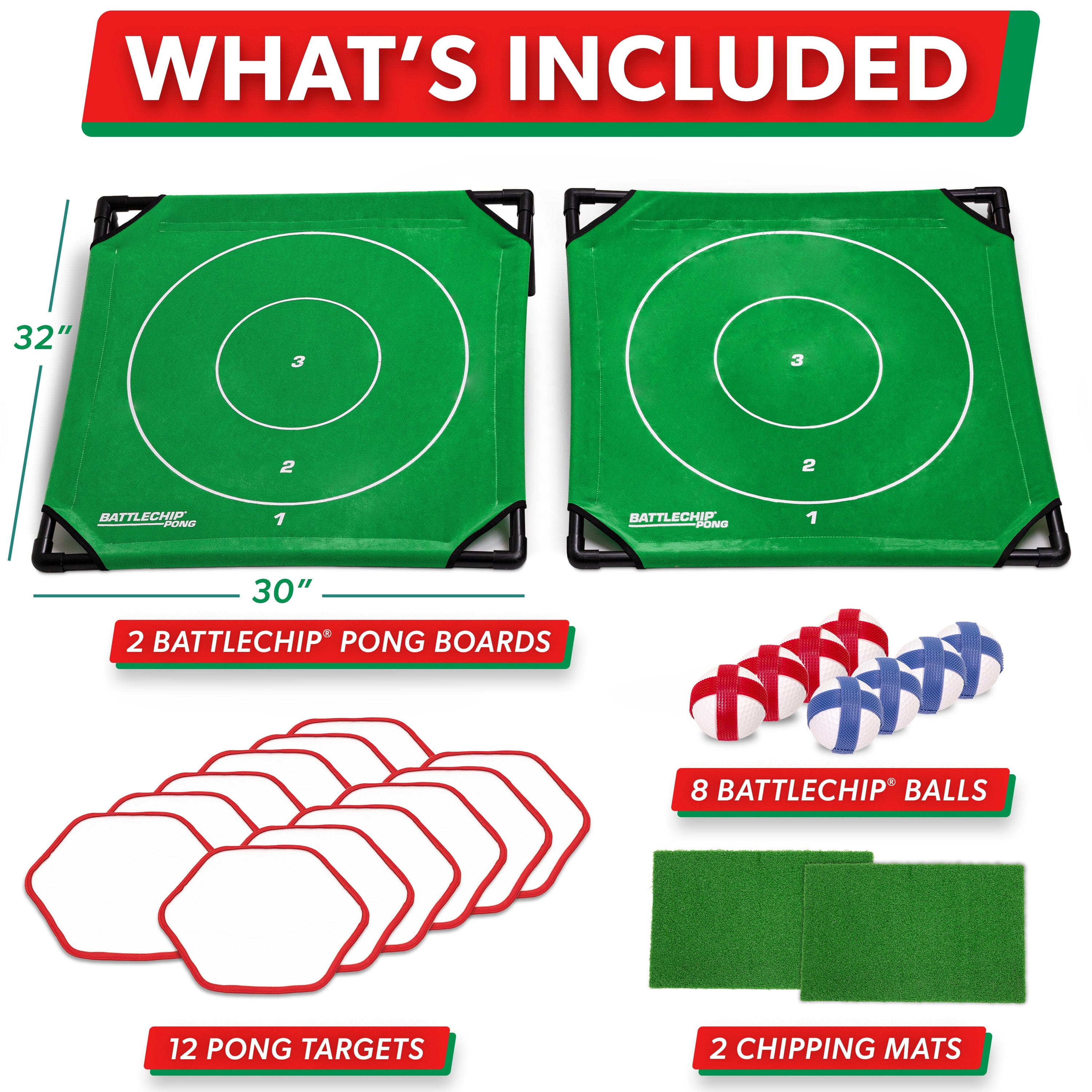 GoSports BattleChip Pong Chipping Golf Games For Adults and Families - Outdoor & Indoor Golf Game Set - Home, Backyard, Lawn, Beach, & More - 1 Board Playgosports