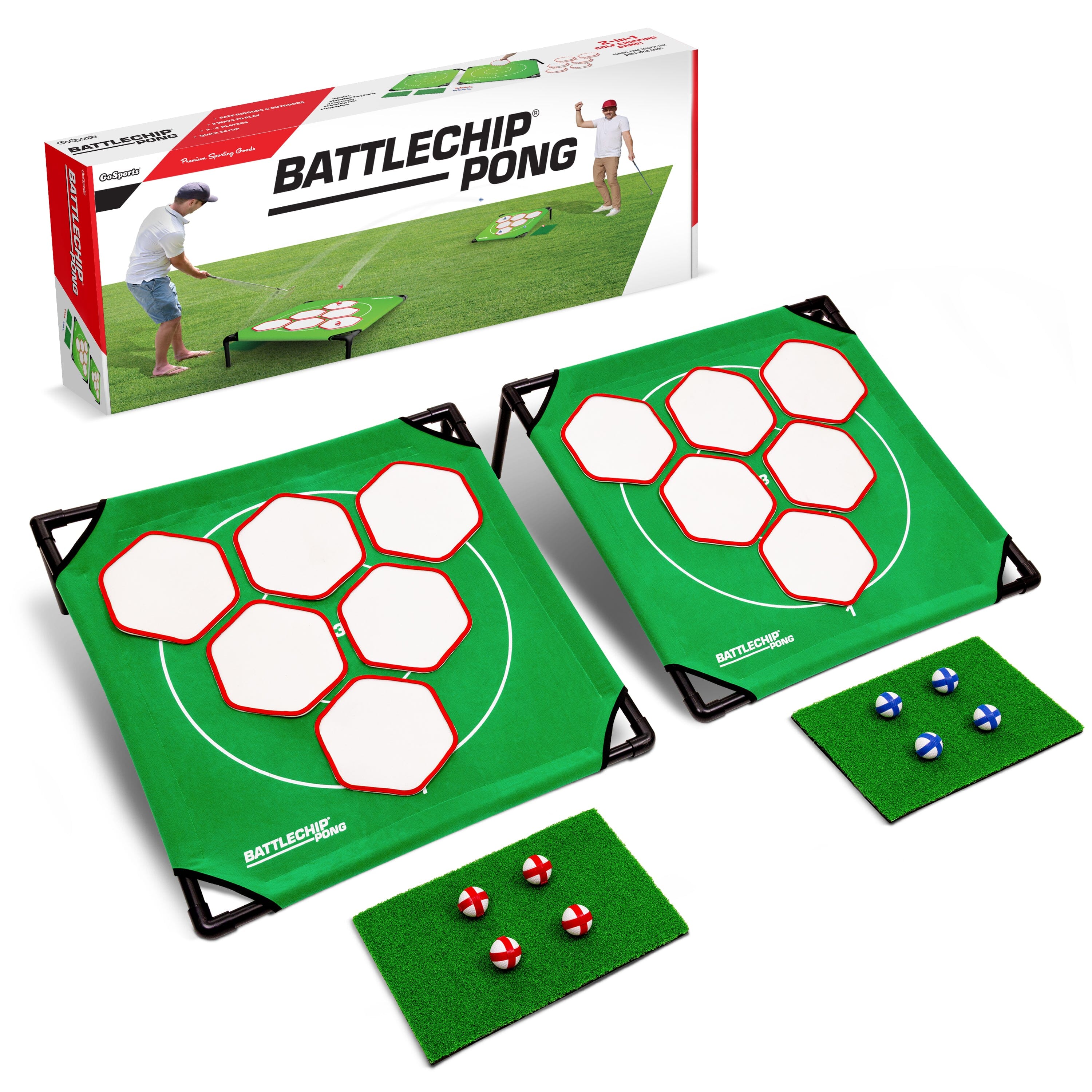GoSports BattleChip Pong Chipping Golf Games For Adults and Families - Outdoor & Indoor Golf Game Set - Home, Backyard, Lawn, Beach, & More - 1 Board Playgosports 2 board