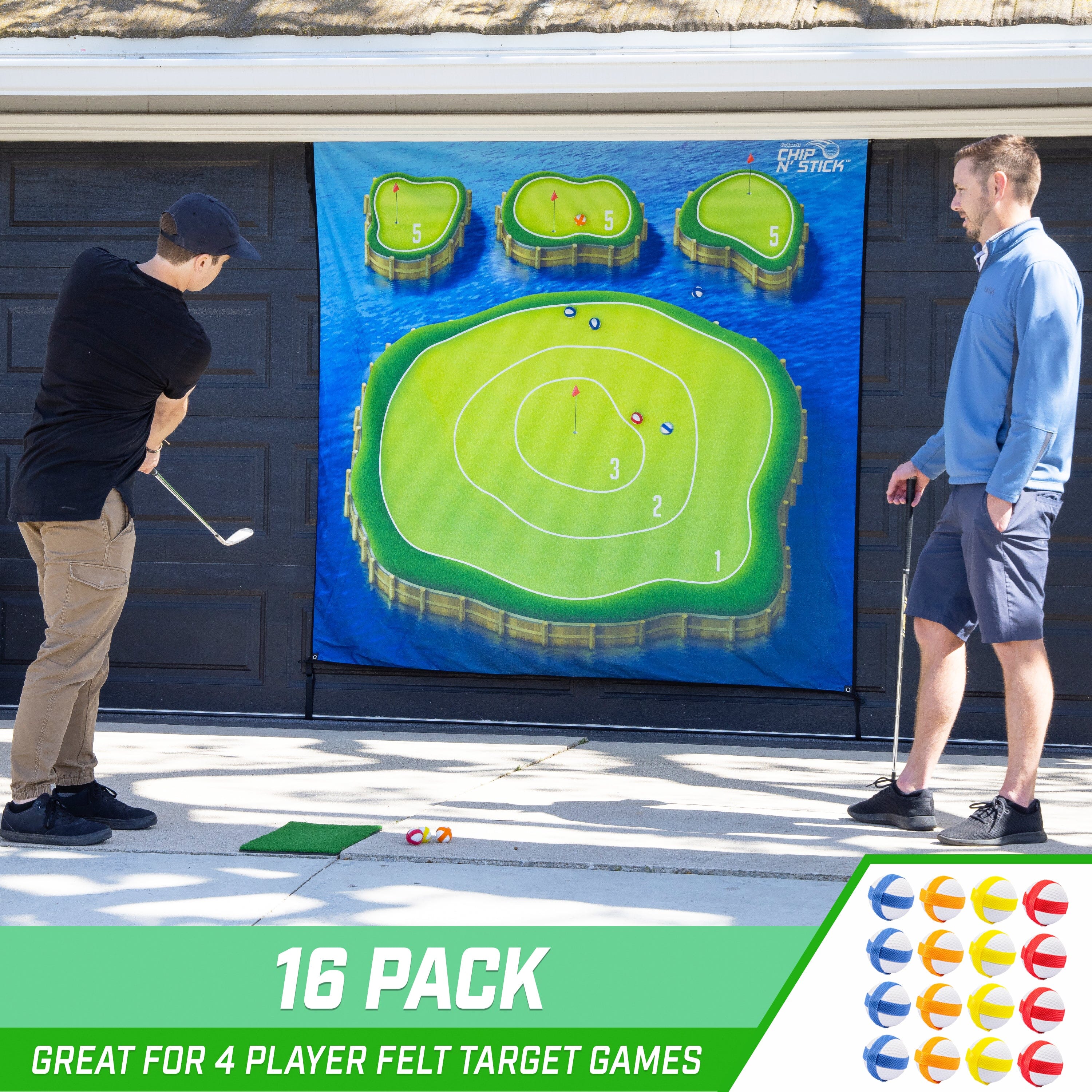 a man and a boy playing golf