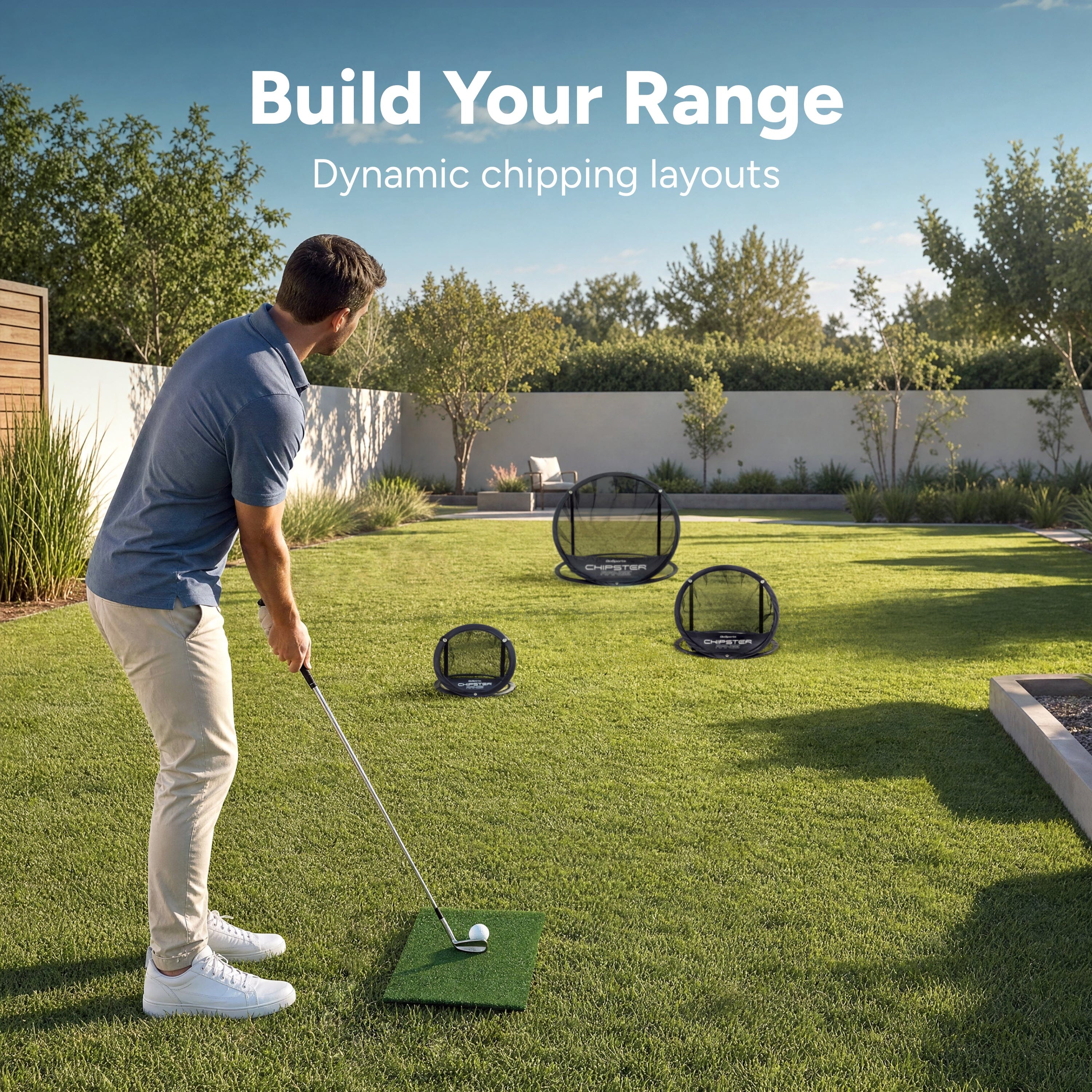 GoSports Chipster Range PRO Golf Chipping Nets - Portable Outdoor & Indoor Golf Practice Targets with Hitting Mat and 4 Foam Balls - Best Gifts for Golfers - Black Playgosports.com