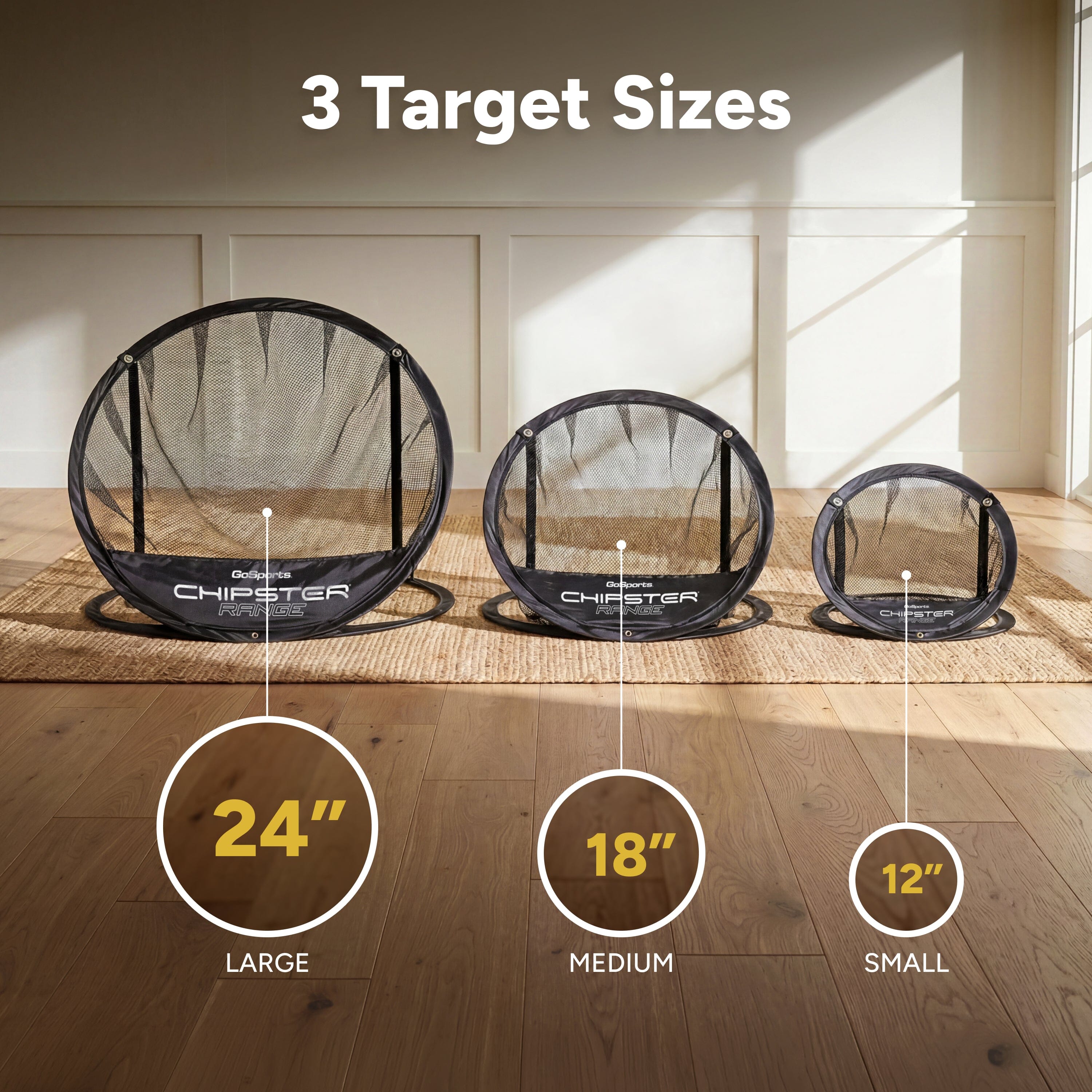GoSports Chipster Range PRO Golf Chipping Nets - Portable Outdoor & Indoor Golf Practice Targets with Hitting Mat and 4 Foam Balls - Best Gifts for Golfers - Black Playgosports.com