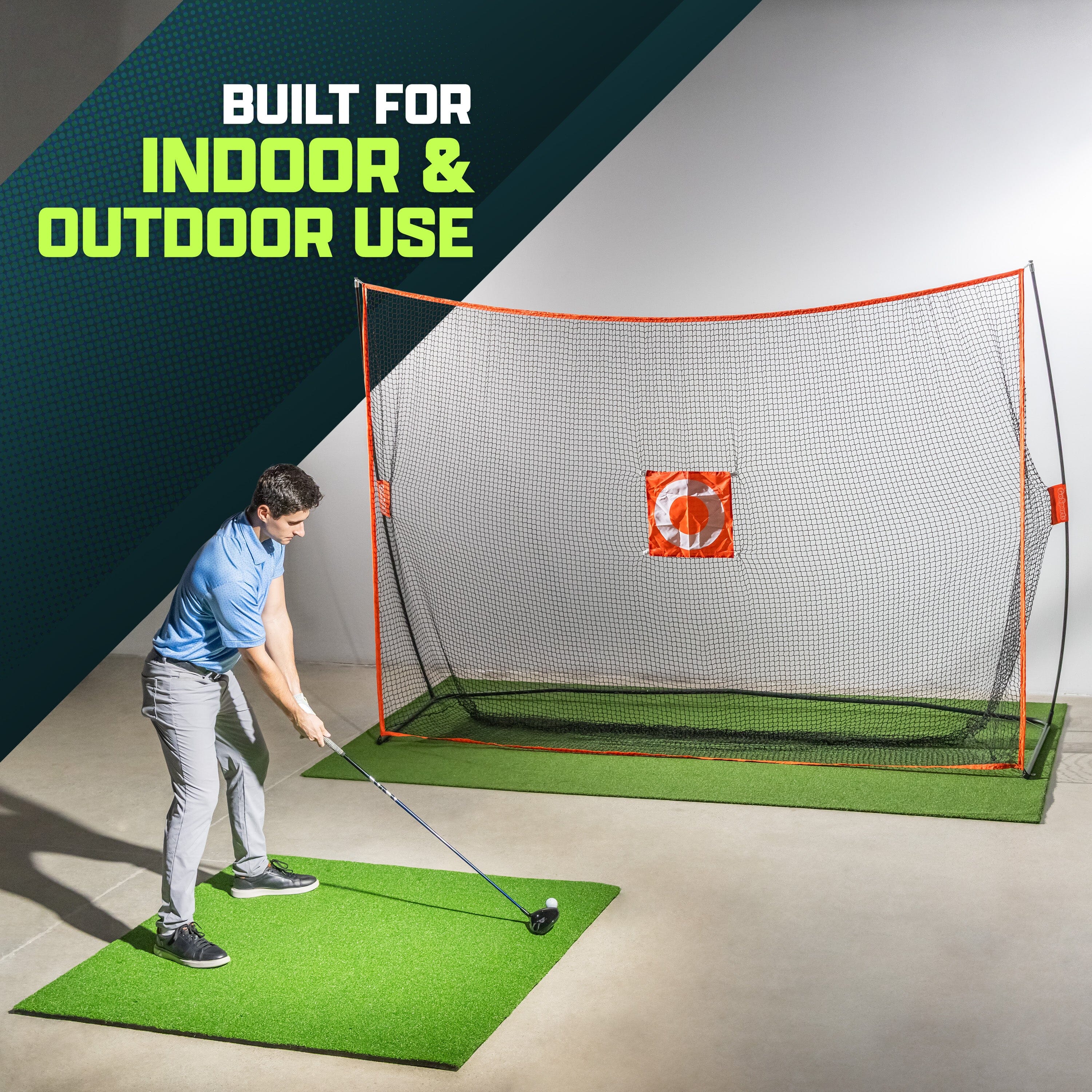 GoSports 10 ft x 7 ft Golf Practice Hitting Net Portable Training Net for Home & Range Golf GoSports