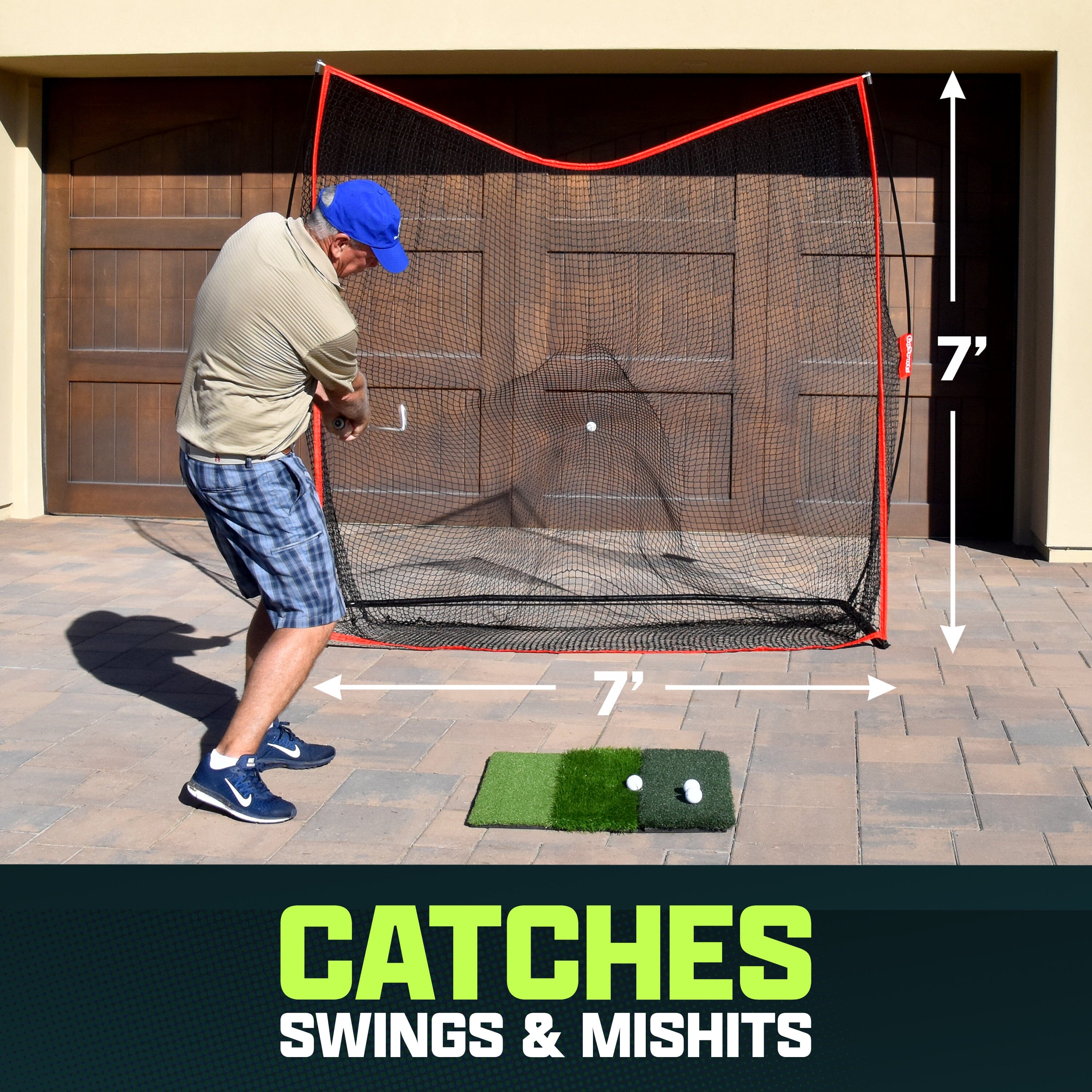 GoSports 7 ft x 7 ft Golf Practice Hitting Net Golf GoSports