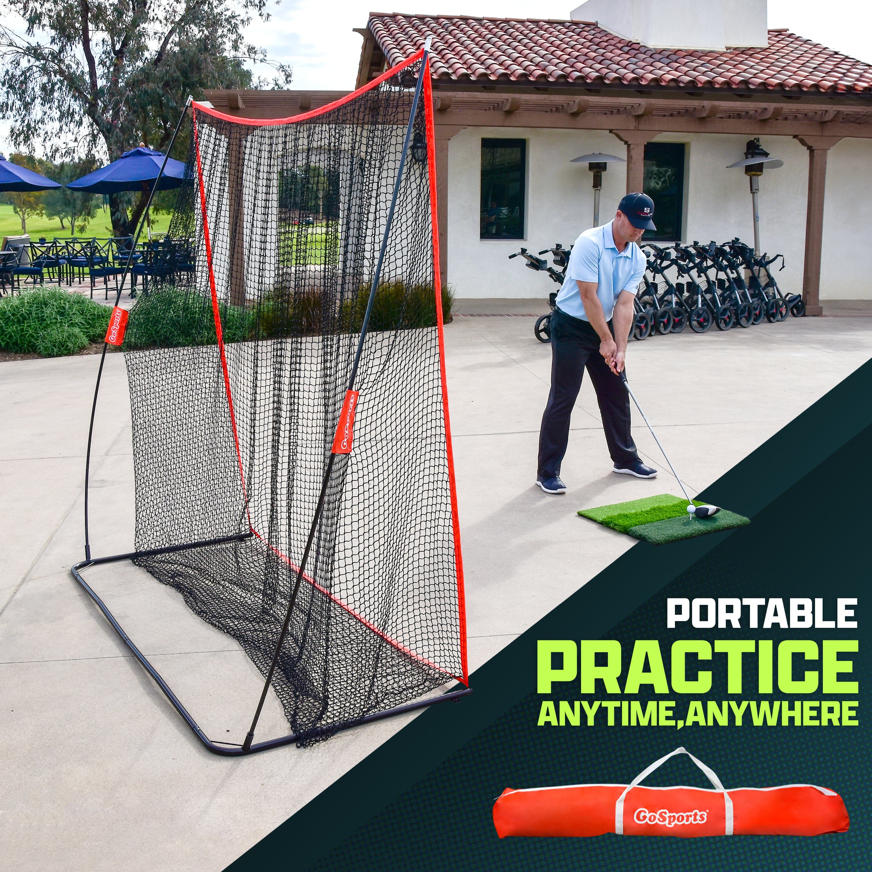GoSports 7 ft x 7 ft Golf Practice Hitting Net Golf GoSports