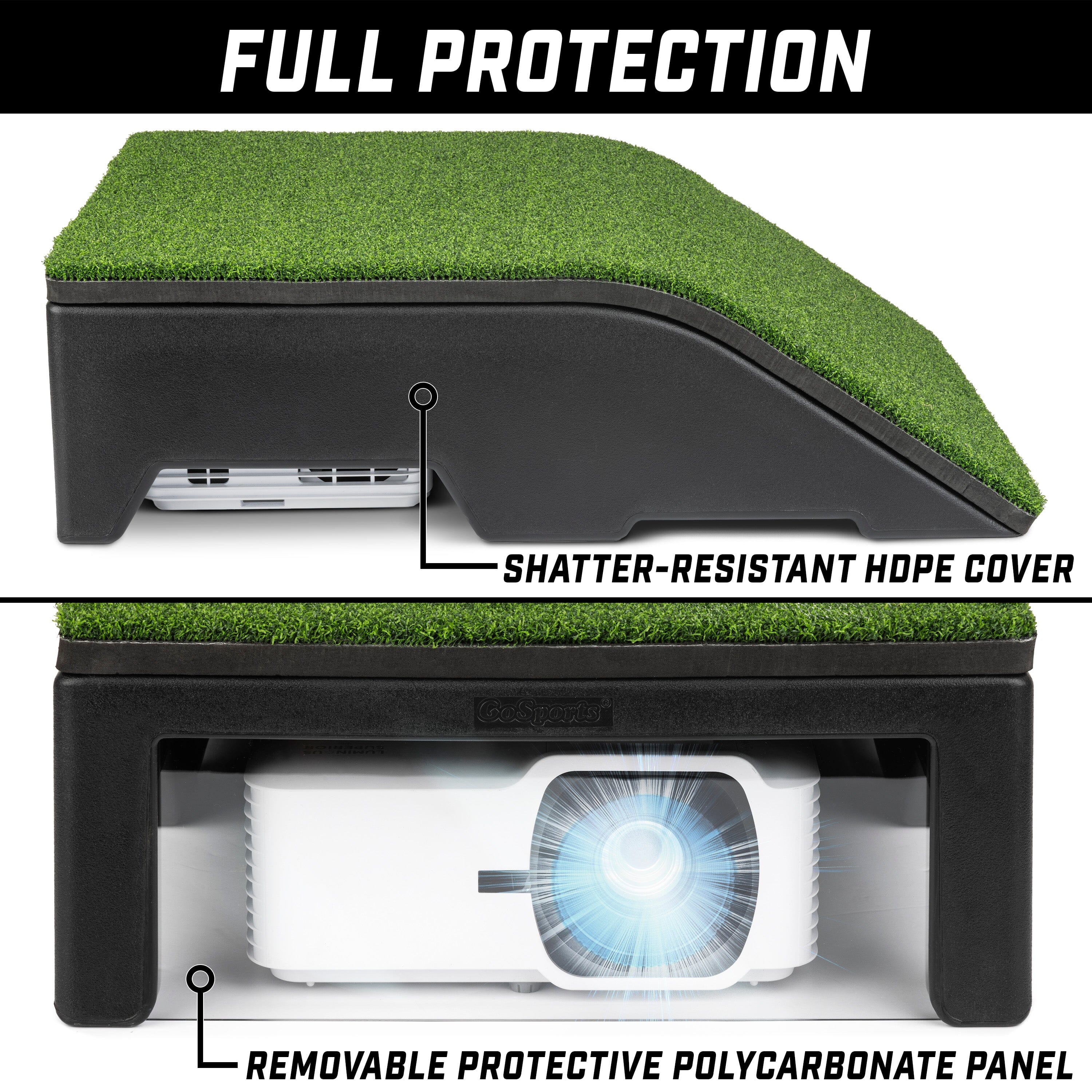 GoSports Golf Simulator Projector Cover with Turf - Floor Mounted Enclosure for LED Projectors with Turf - Floor Mounted Enclosure for LED Projectors GoSports