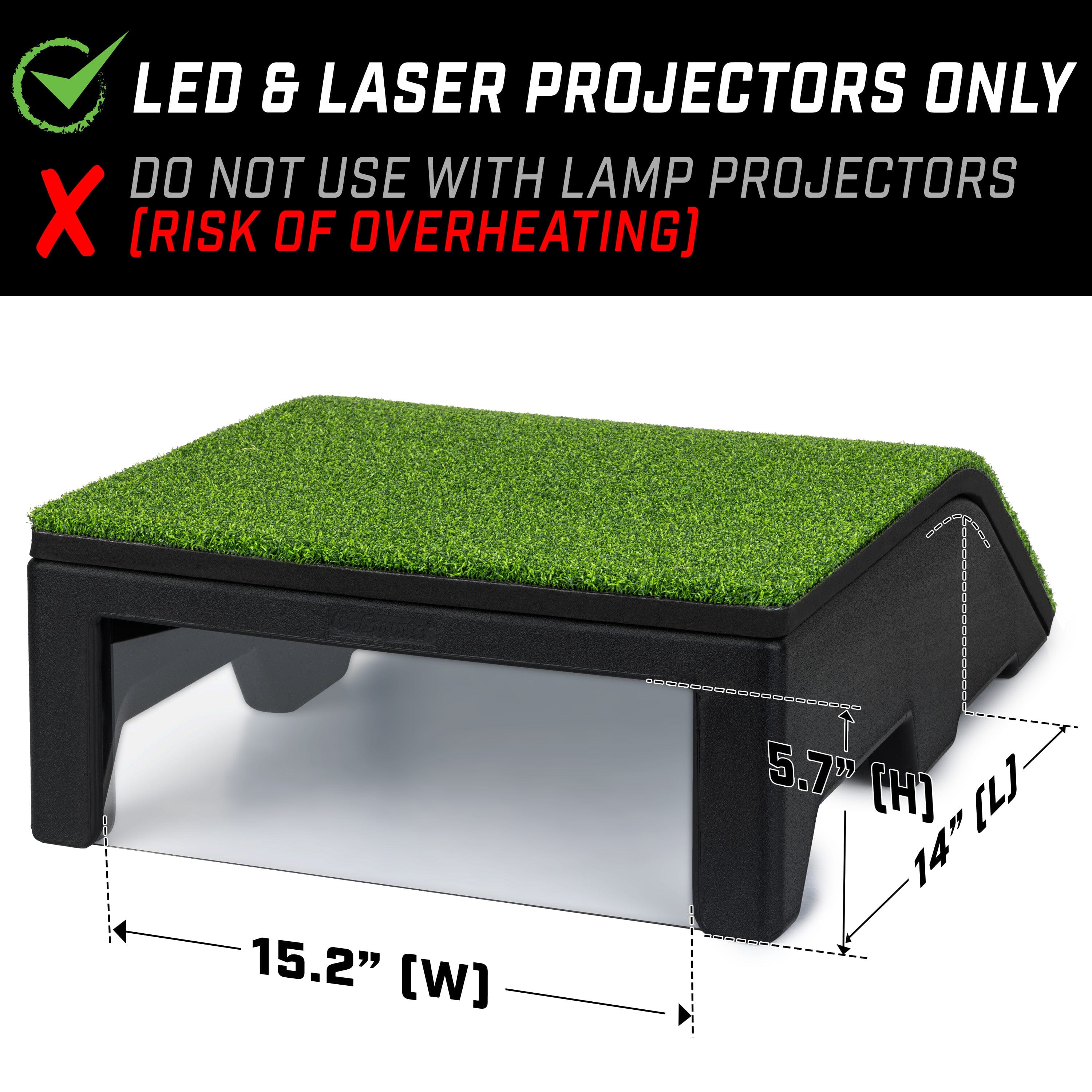 GoSports Golf Simulator Projector Cover with Turf - Floor Mounted Enclosure for LED Projectors with Turf - Floor Mounted Enclosure for LED Projectors GoSports