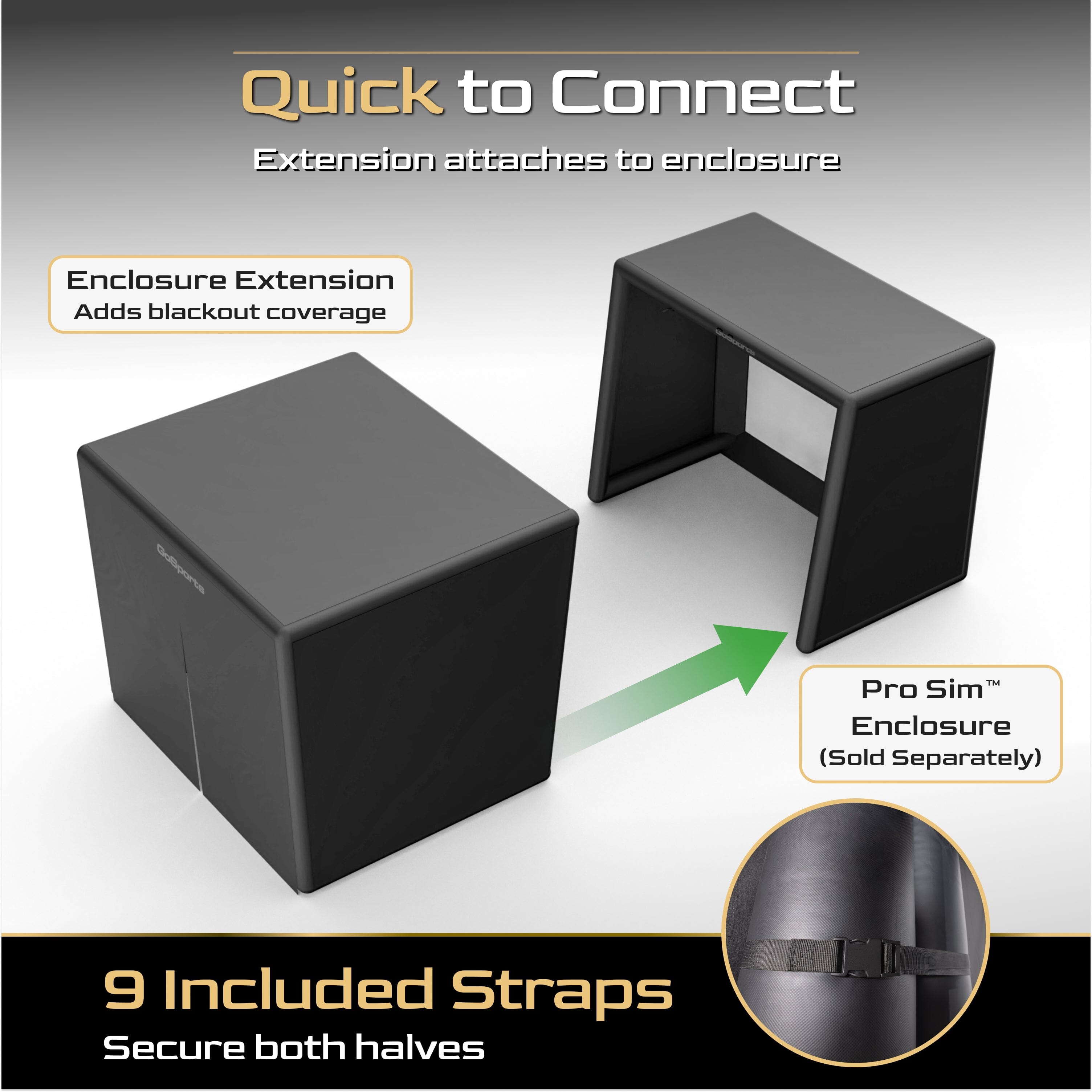 GoSports Blackout Extension Add-on for 12 x 9 ft Inflatable Golf Simulator Enclosure - Instant Golf Simulator Studio for Immersive Training and Entertaining PlayGoSports.com
