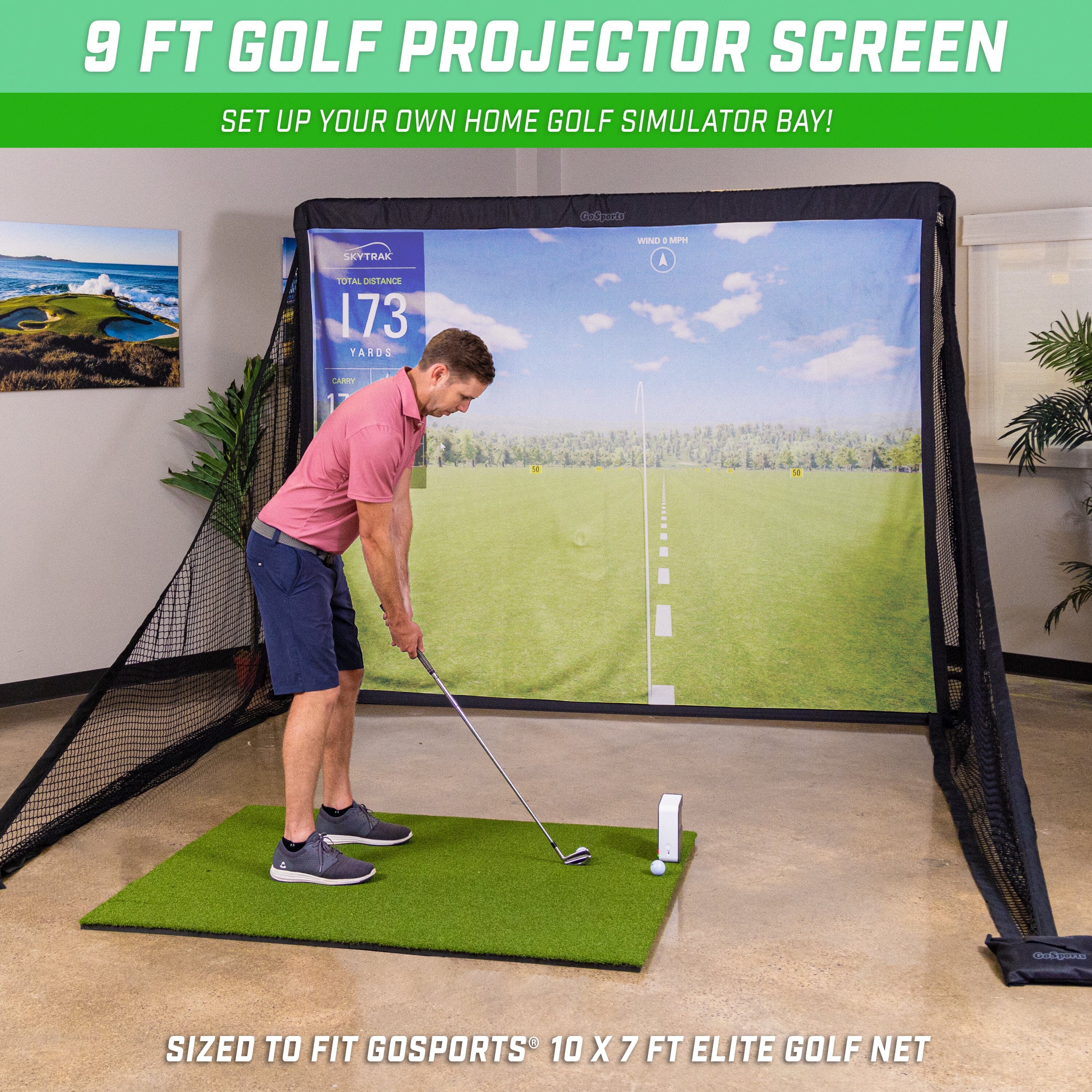 GoSports 10 ft Golf Simulator Impact Screen GoSports