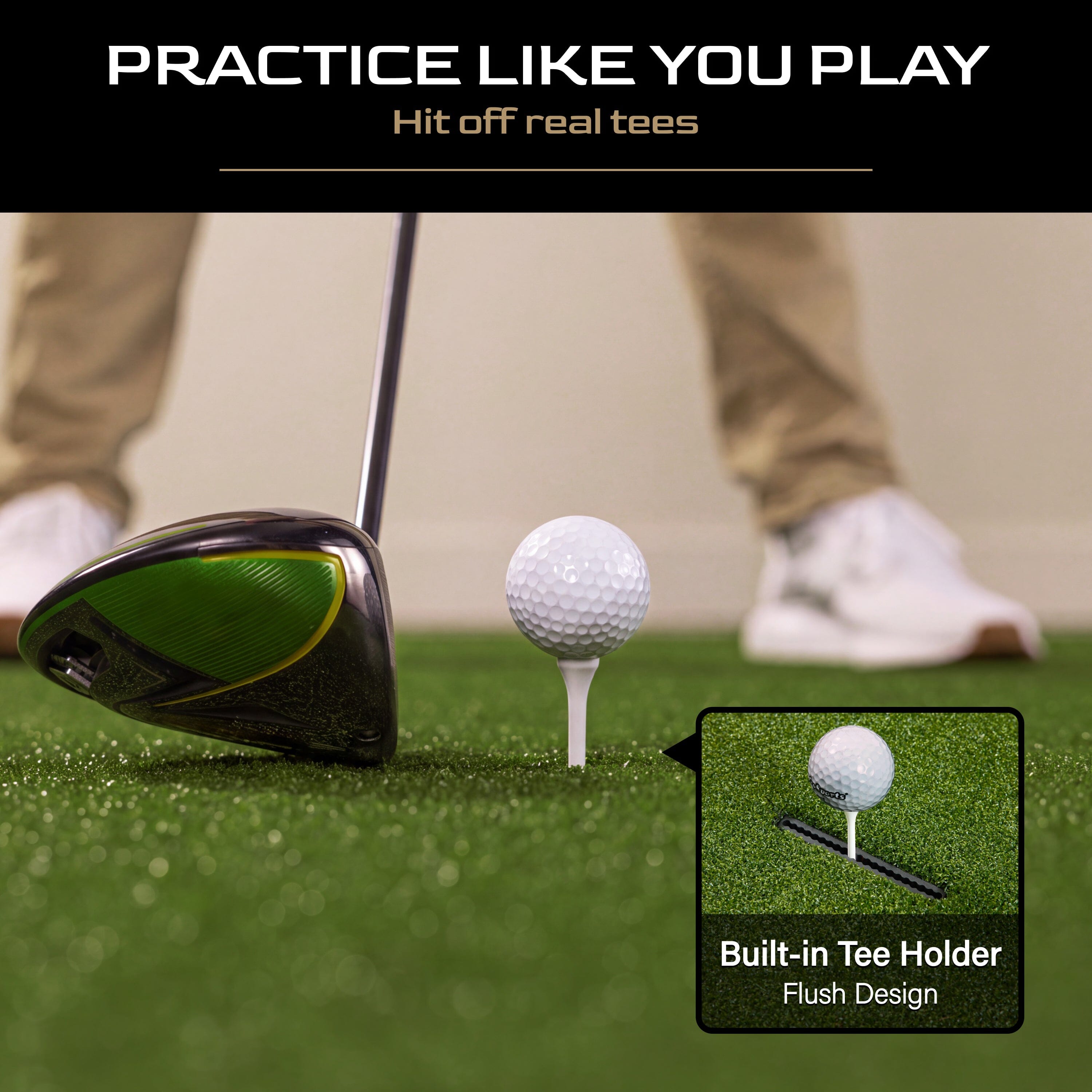 10' x 5' Pro Sim Golf Hitting Mat, 15 mm Foam GoSports Golf