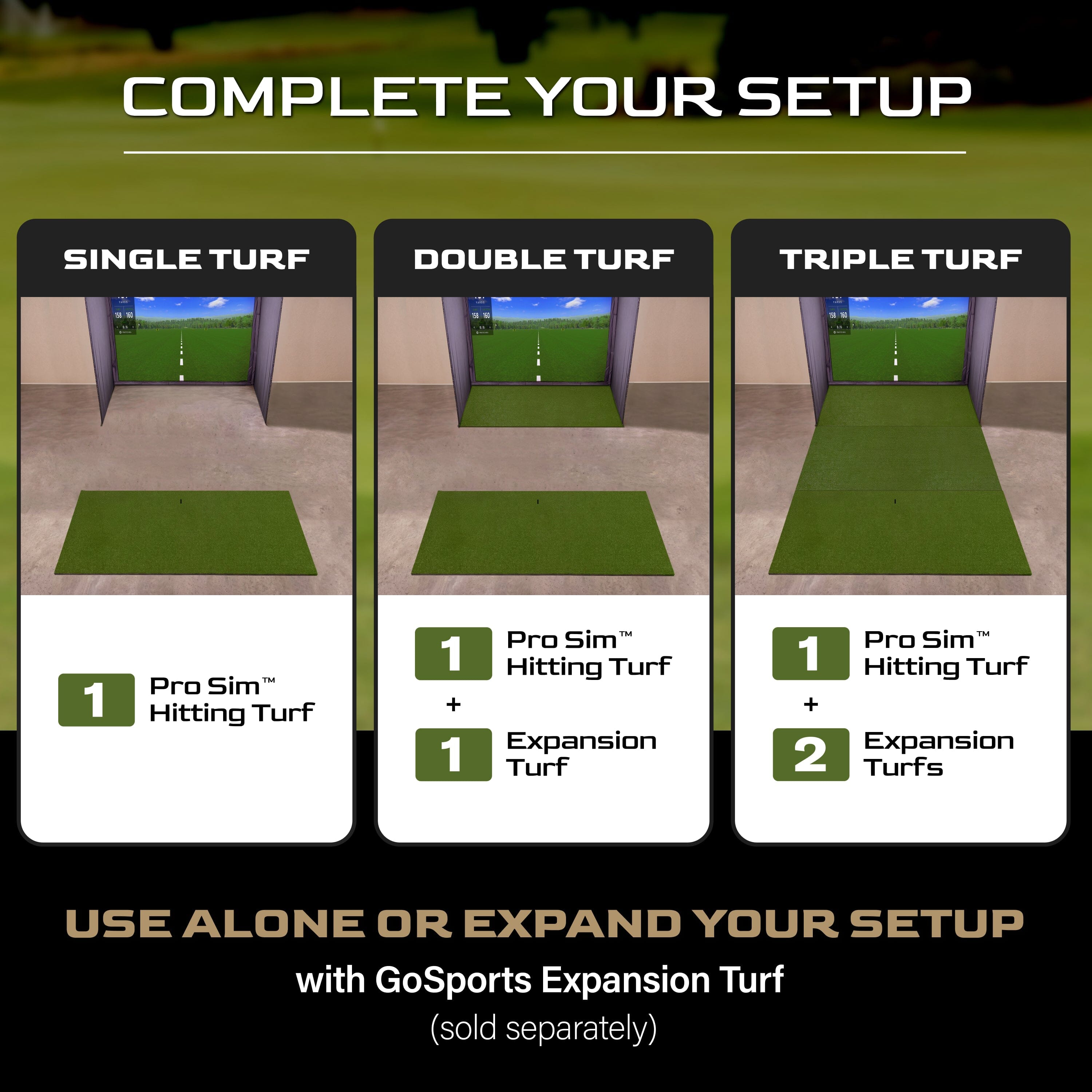 10' x 5' Pro Sim Golf Hitting Mat, 15 mm Foam GoSports Golf