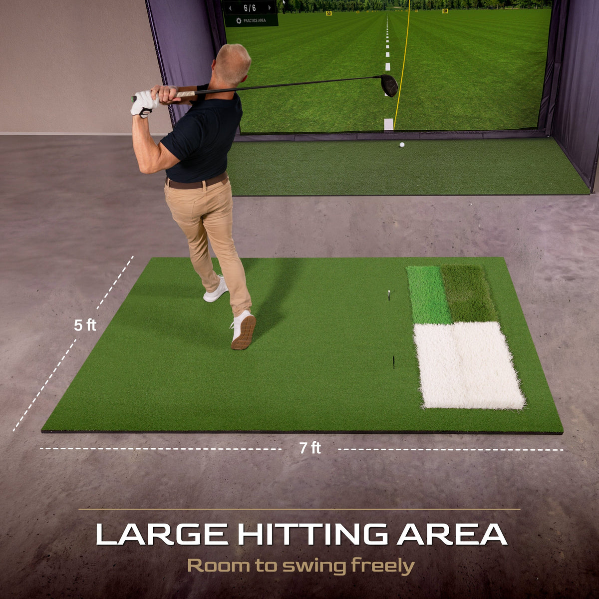 7' x 5' Pro Sim Multi-Lie Golf Hitting Mat, 15 mm GoSports Golf