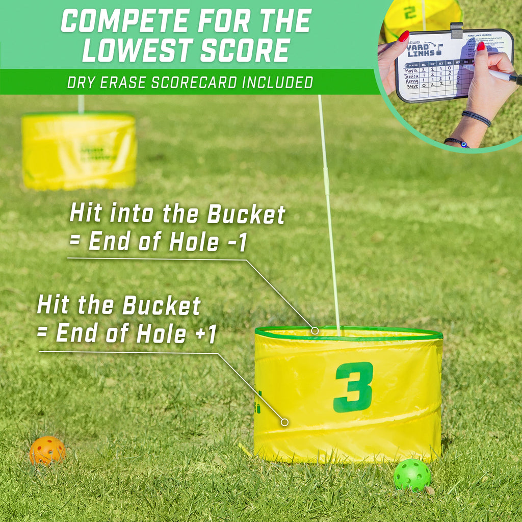 GoSports Yard Links Golf Game with 9 Buckets, Tee Markers and 6 Balls GoSports 