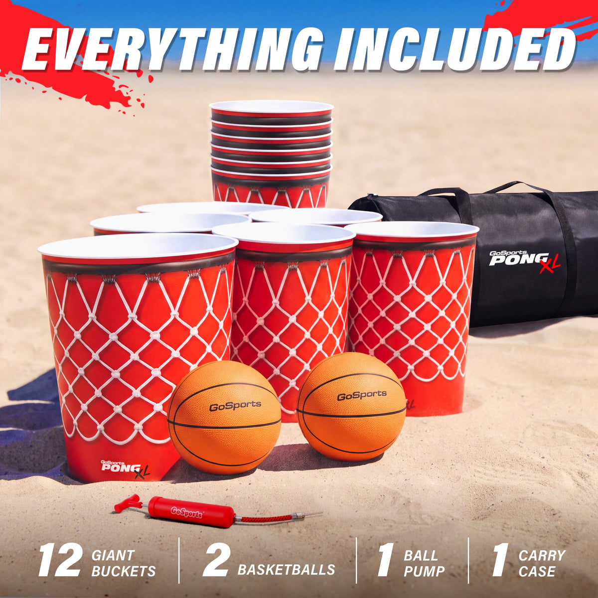 Pong XL Giant Yard Pong Basketball Game Set GoSports Outdoor Games