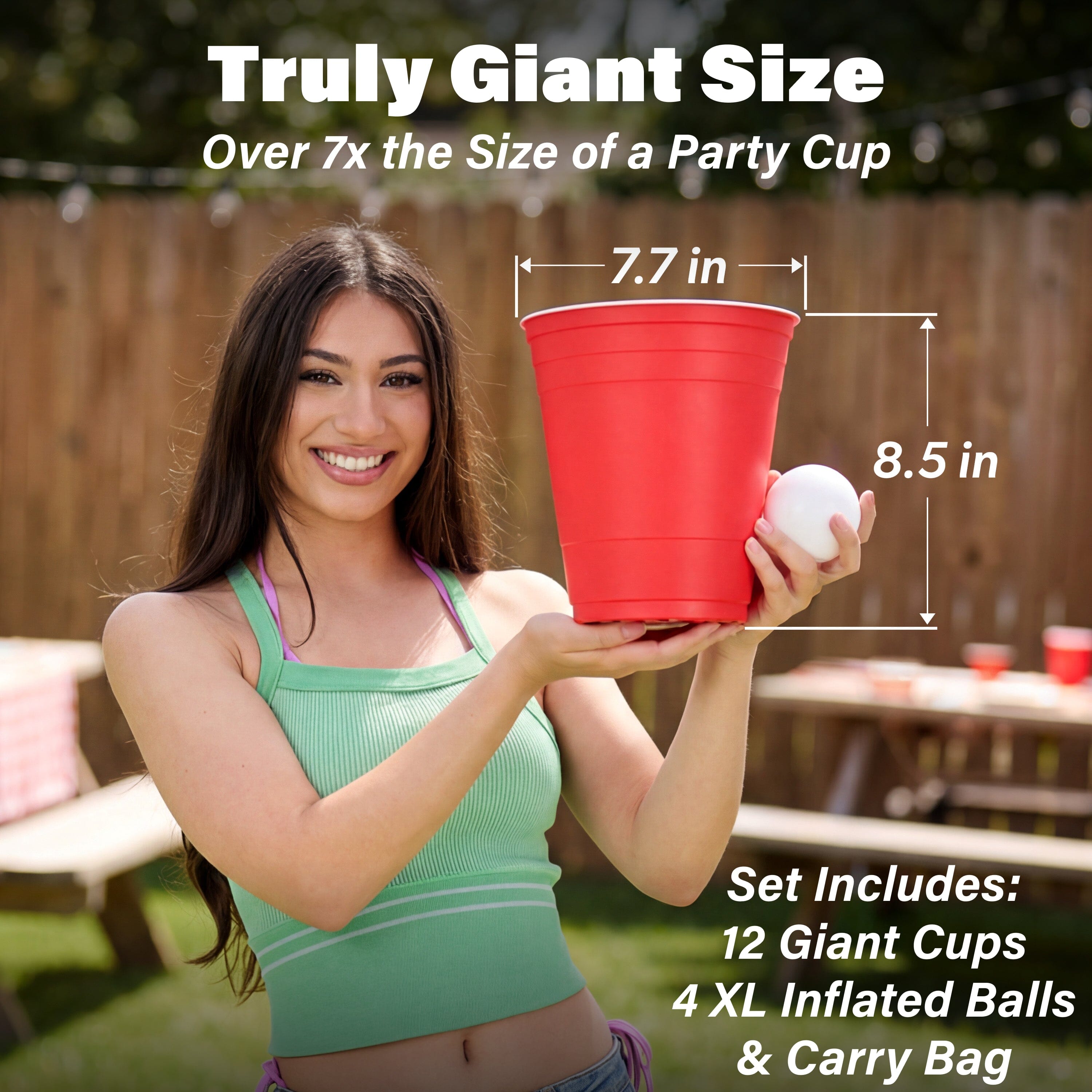 GoPong Giant Yard Pong Outdoor Game - Jumbo Sized Beer Pong PRO Set – Fun Beach and Lawn Party Games for Adults Playgosports.com