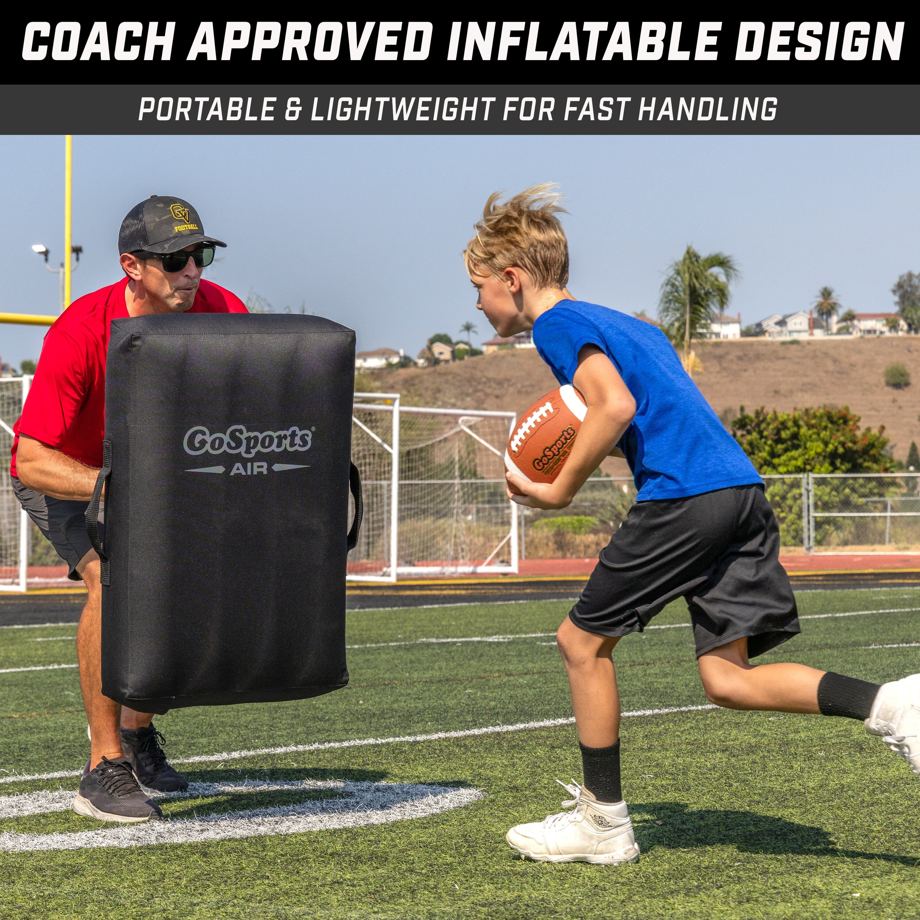 GoSports Inflatable Blocking Pad - Training Equipment for Basketball, Football, Lacrosse, Martial Arts & More - 30" x 20" Football GoSports