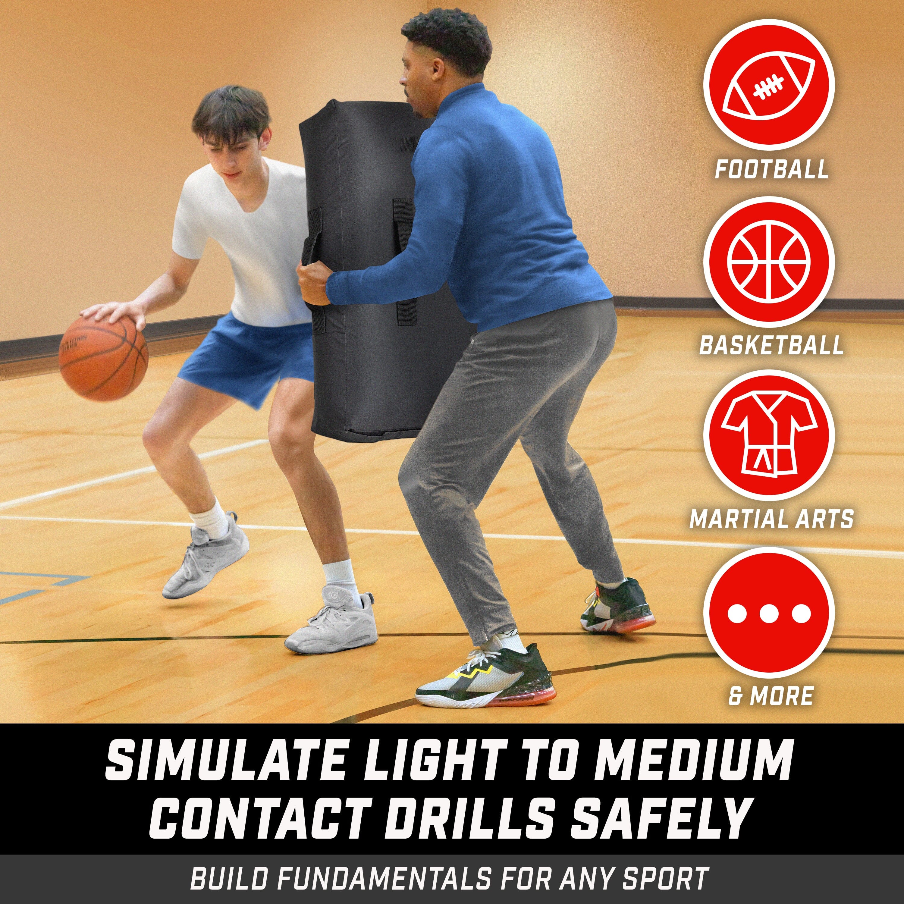 GoSports Inflatable Blocking Pad - Training Equipment for Basketball, Football, Lacrosse, Martial Arts & More - 30" x 20" Football GoSports