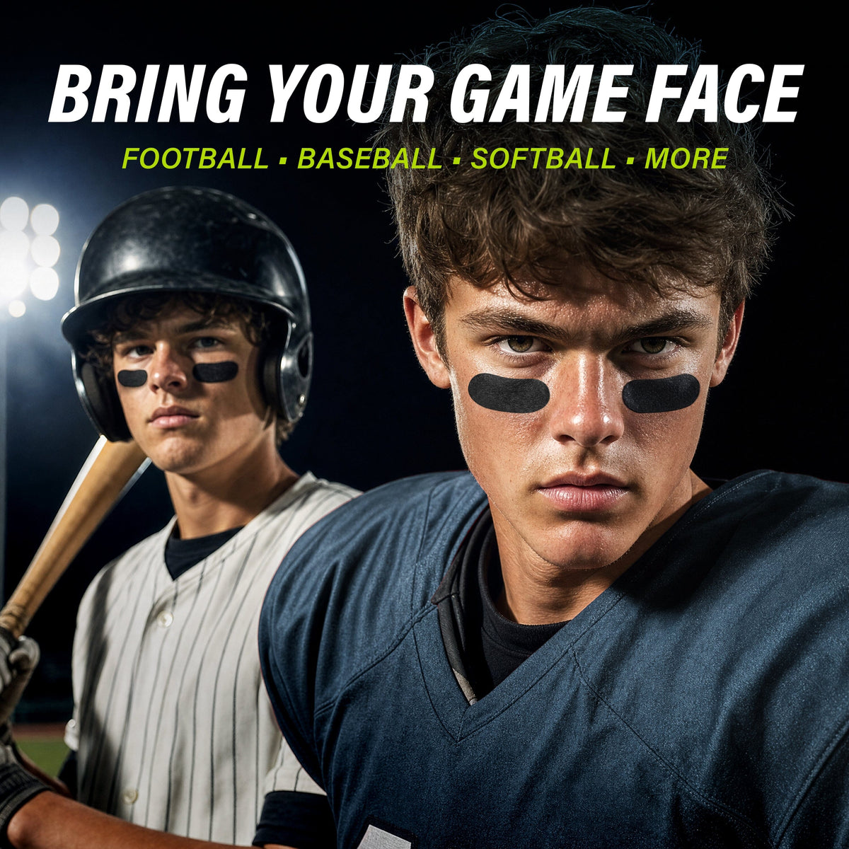 Eye Black Stickers with Chalk Pencil, 36 Pairs GoSports Football