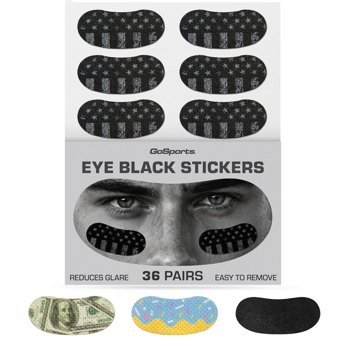 Eye Black Stickers with Chalk Pencil, 36 Pairs GoSports Football Tactical Flag
