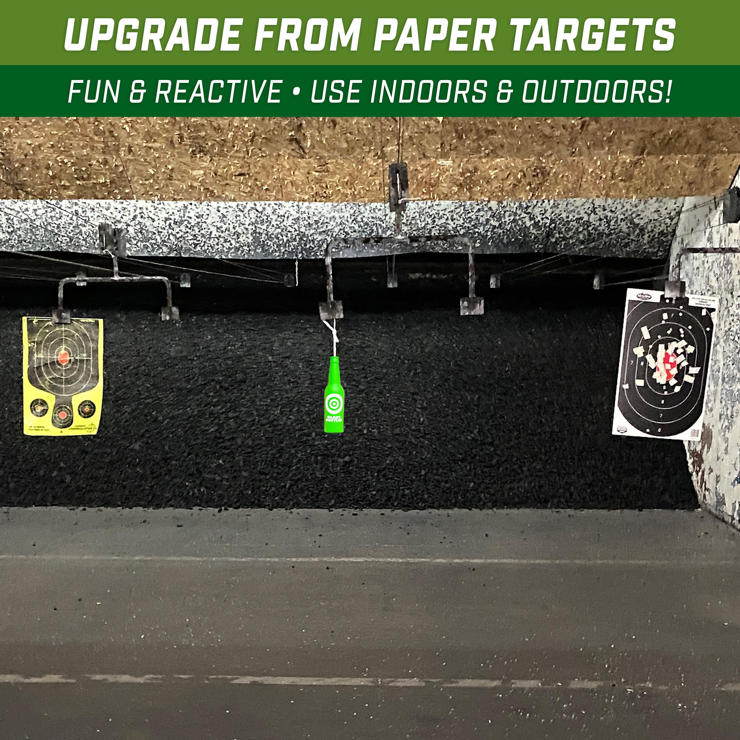GoSports Outdoors Blast Bottles – 3 Pack – Shatterproof Bottle Shooting Targets with Rope for Firearm Target Practice, Great for Indoor & Outdoor Gun Ranges GoSports