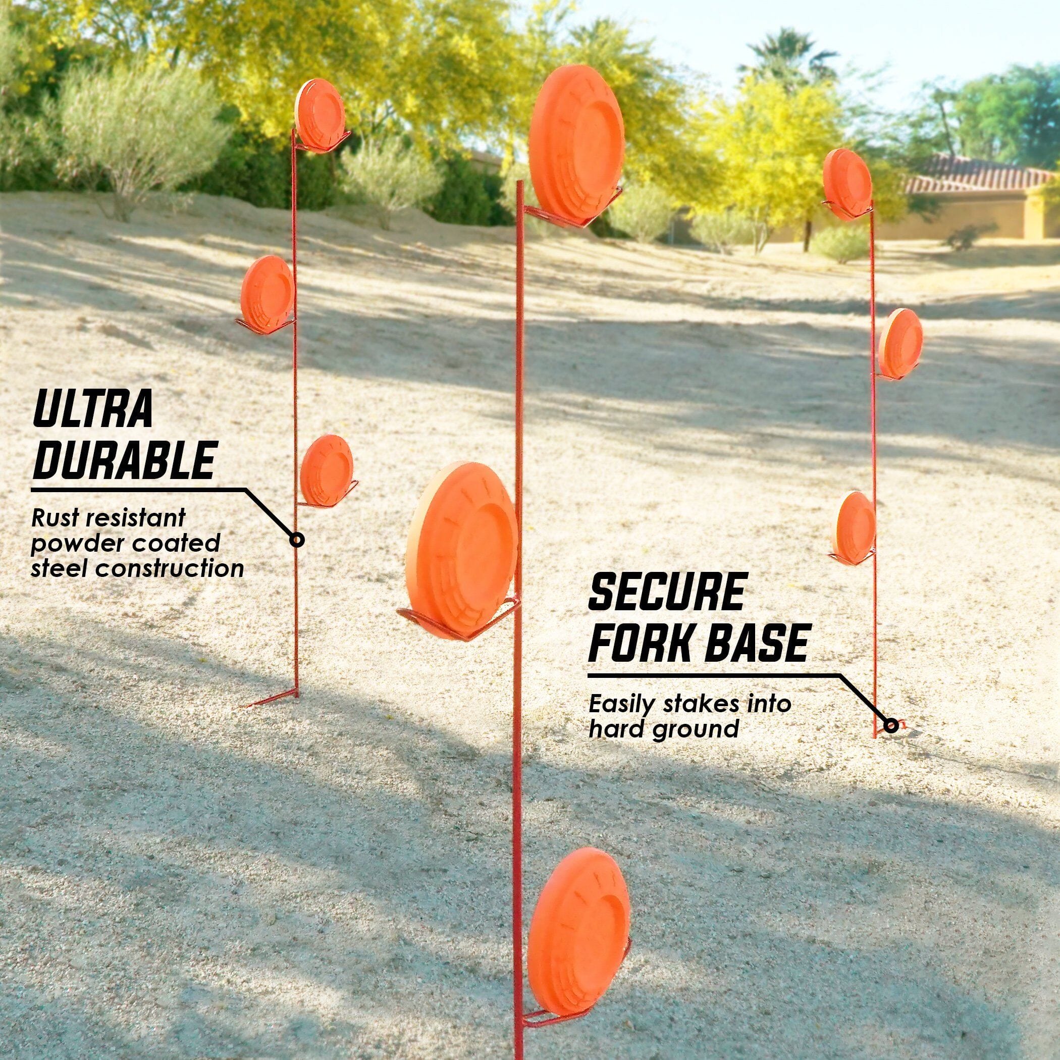 GoSports Outdoors Tri-Tower Steel Clay Pigeon Holder 3-Pack - Shooting Practice Clay Target Stands Target Practice GoSportsOutdoors.com