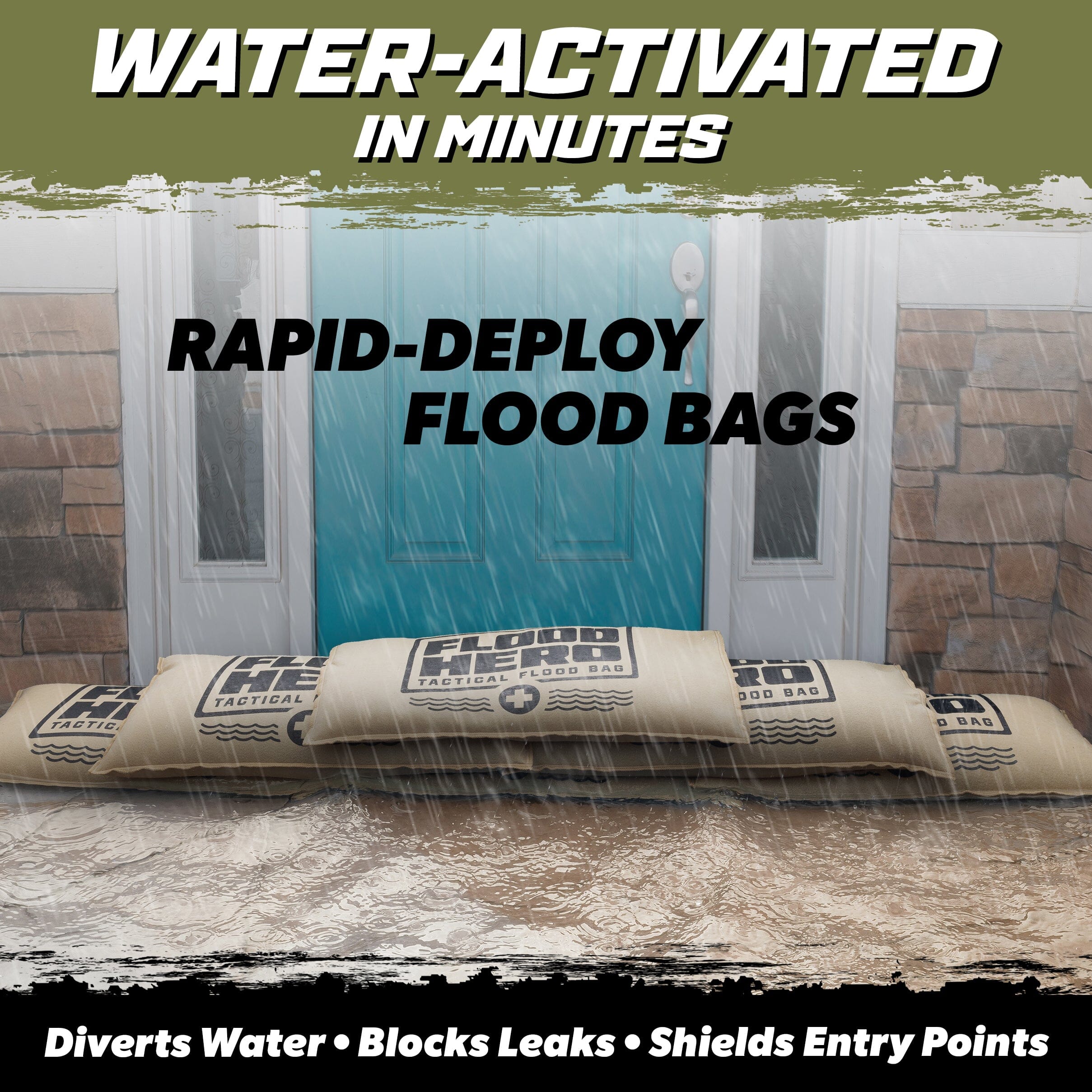 Flood Hero Water Activated Sandbags - 6 Pack Flood Bag Barriers PlayGoSports.com