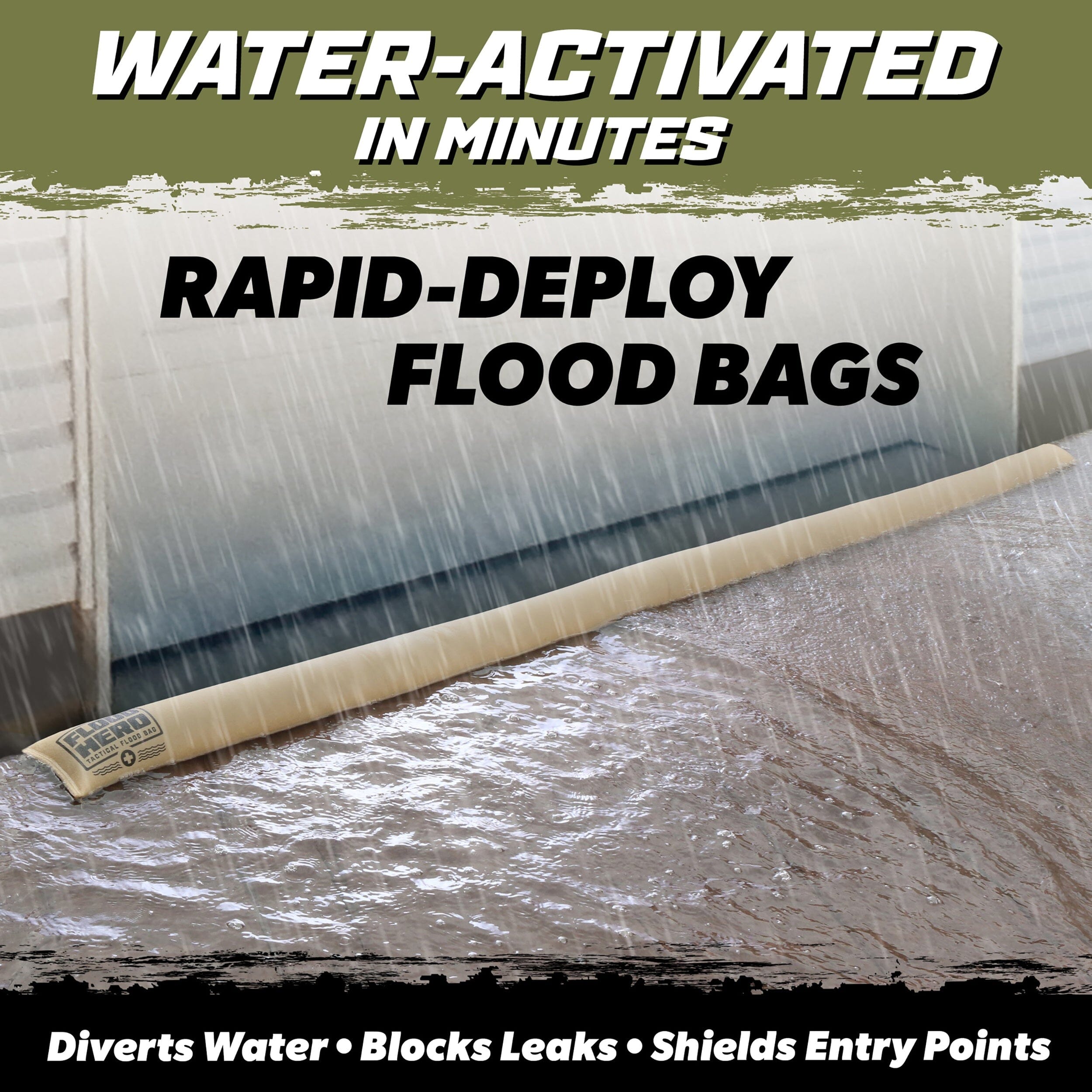 Flood Hero 10 ft Water Activated Sandbag - Flood Bag Barrier for Home PlayGoSports.com