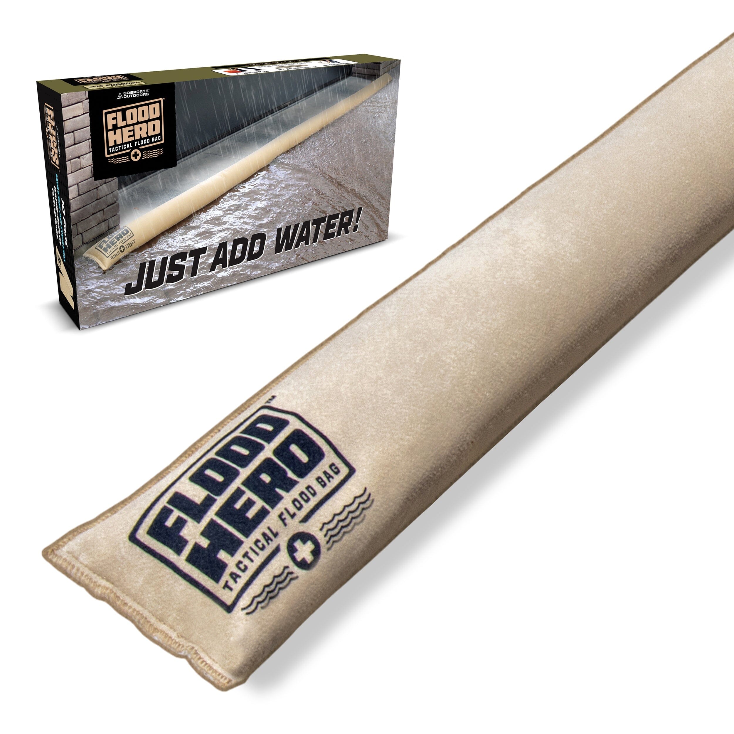 Flood Hero 10 ft Water Activated Sandbag - Flood Bag Barrier for Home PlayGoSports.com