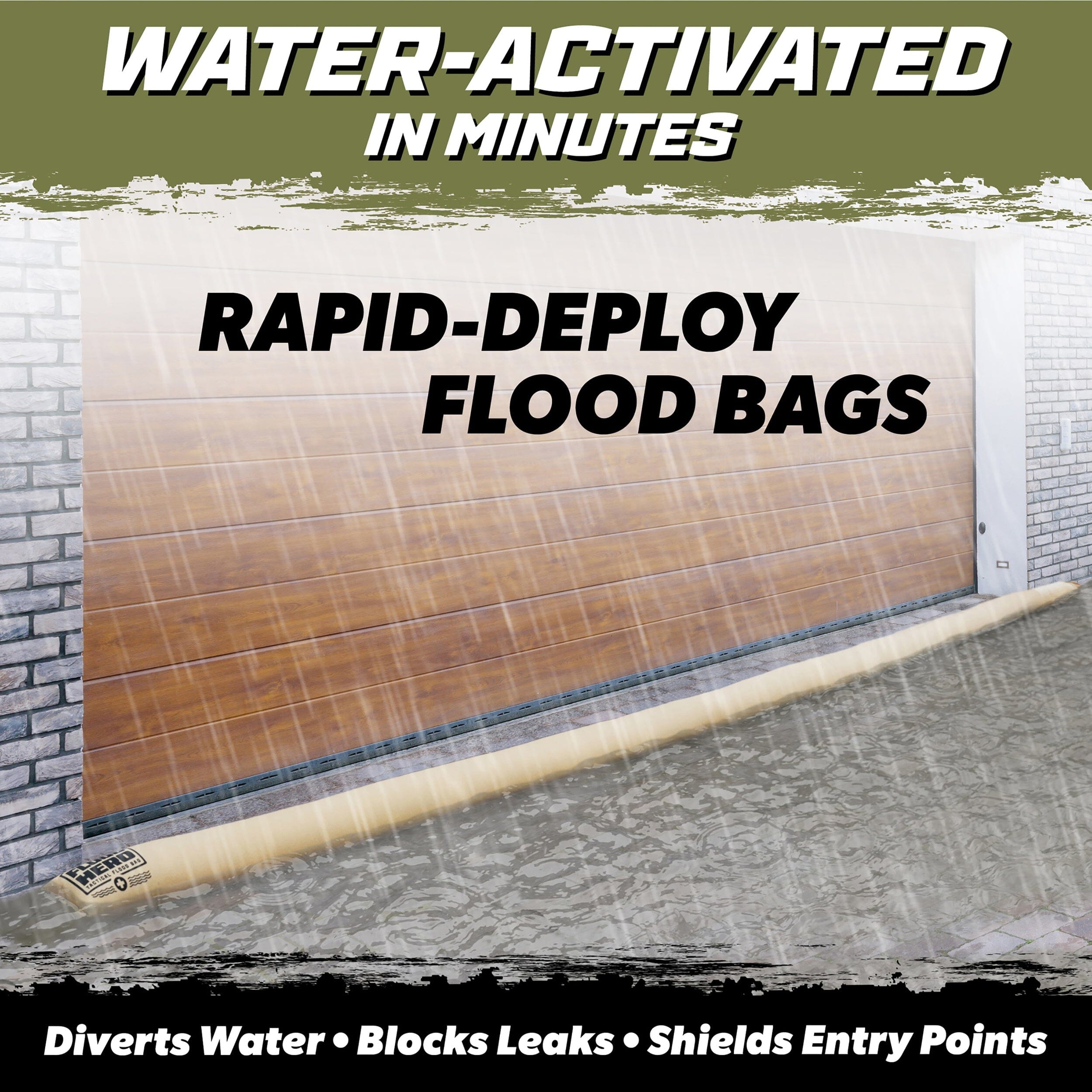 Flood Hero 18 ft Water Activated Sandbag - Flood Bag Barrier for Home PlayGoSports.com