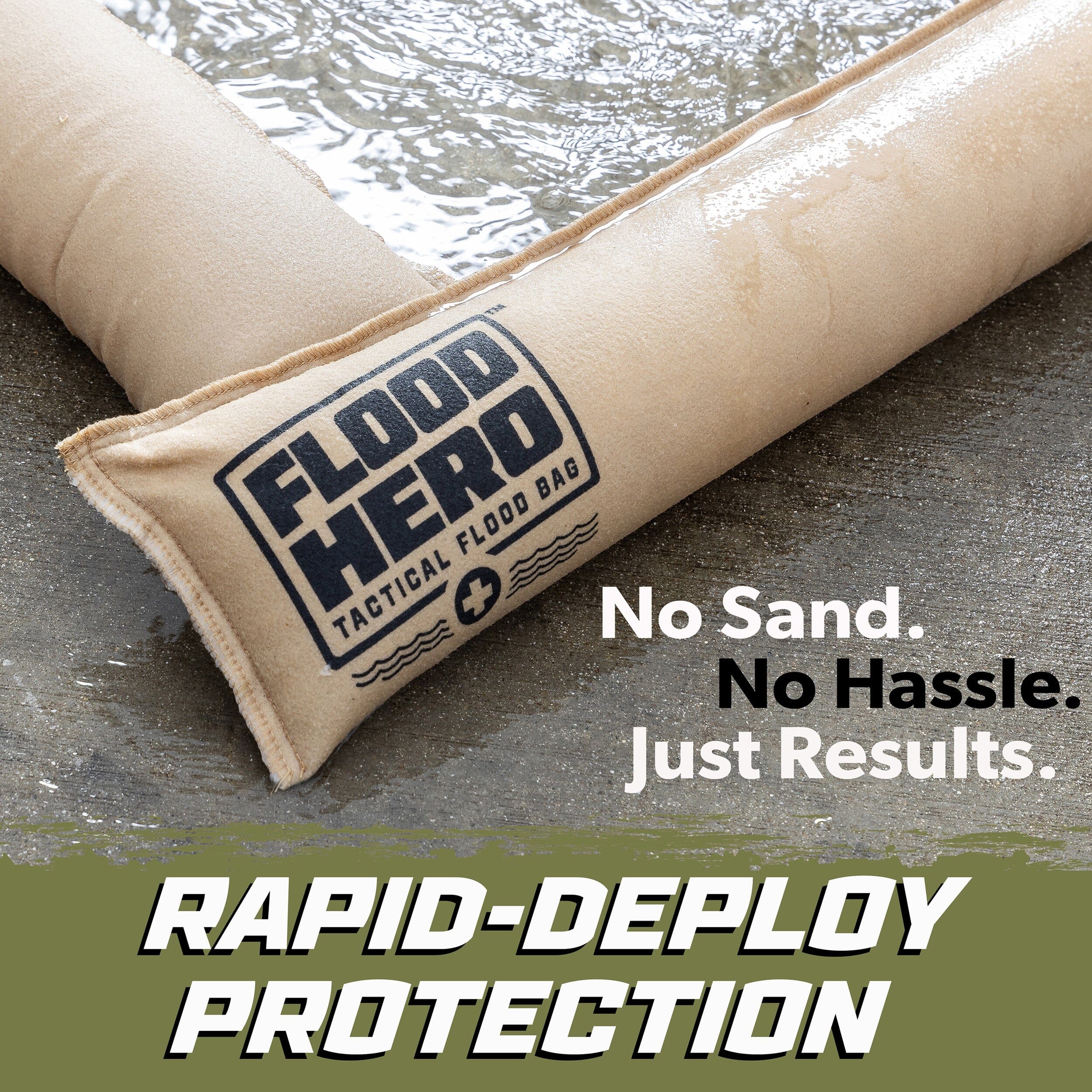 Flood Hero 3 ft Water Activated Sandbags - 2 Pack Flood Bag Barriers for Home PlayGoSports.com