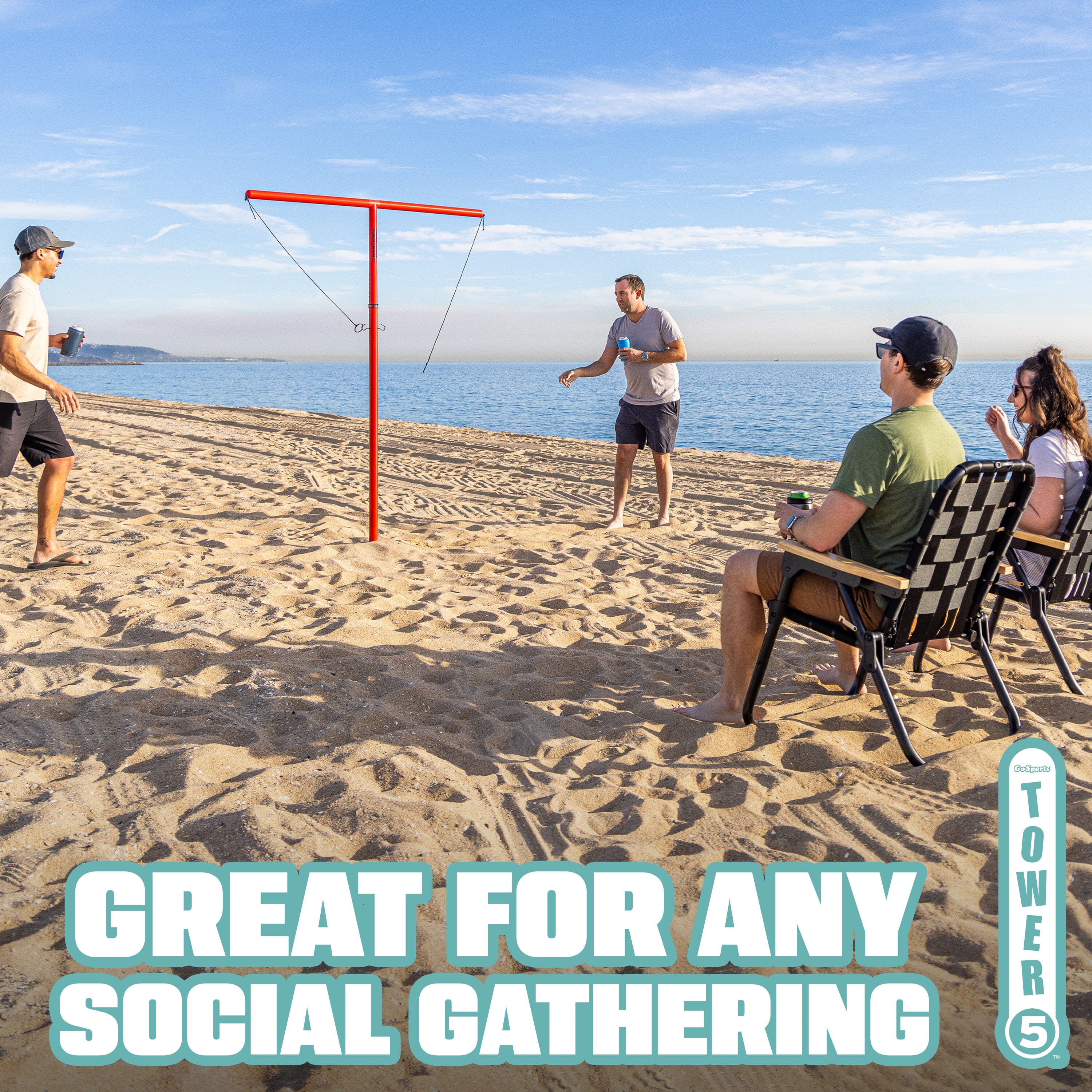 GoSports Tower 5 Giant Ring Swing Versus Game for Adults and Family - Hook and Ring Outdoor Yard Game GoSports