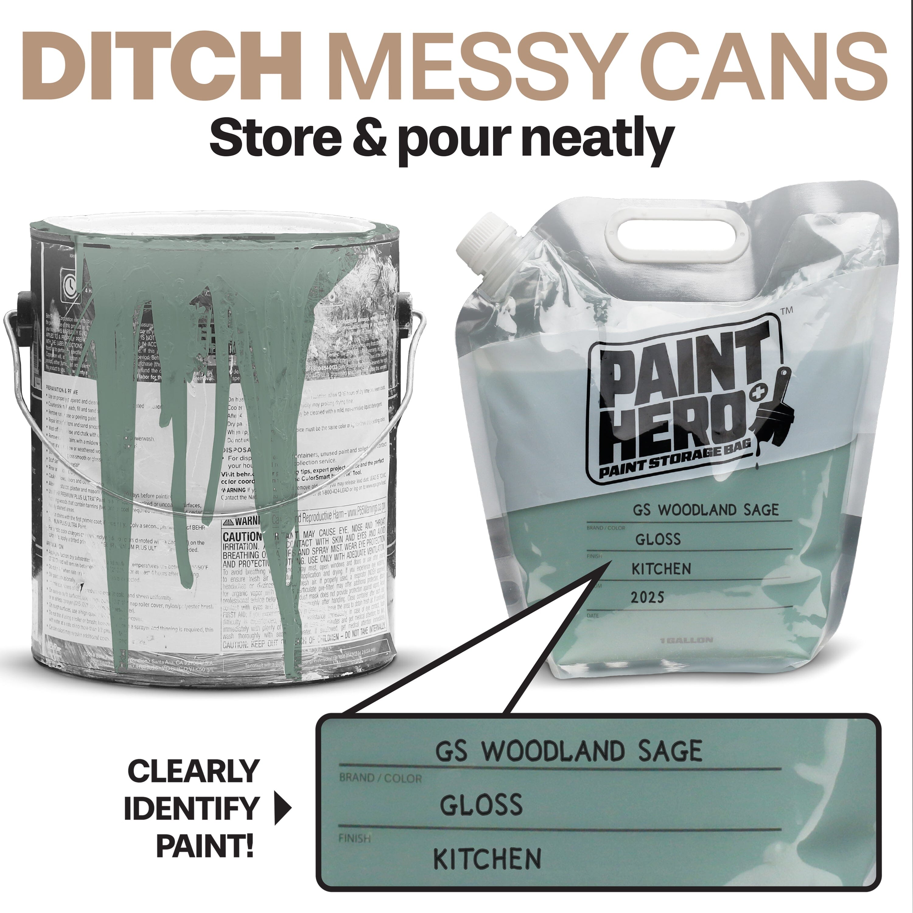 Paint Hero 8 Pack Paint Storage Bags - Airtight Refillable 1 Gallon Pouches with Funnel Playgosports.com