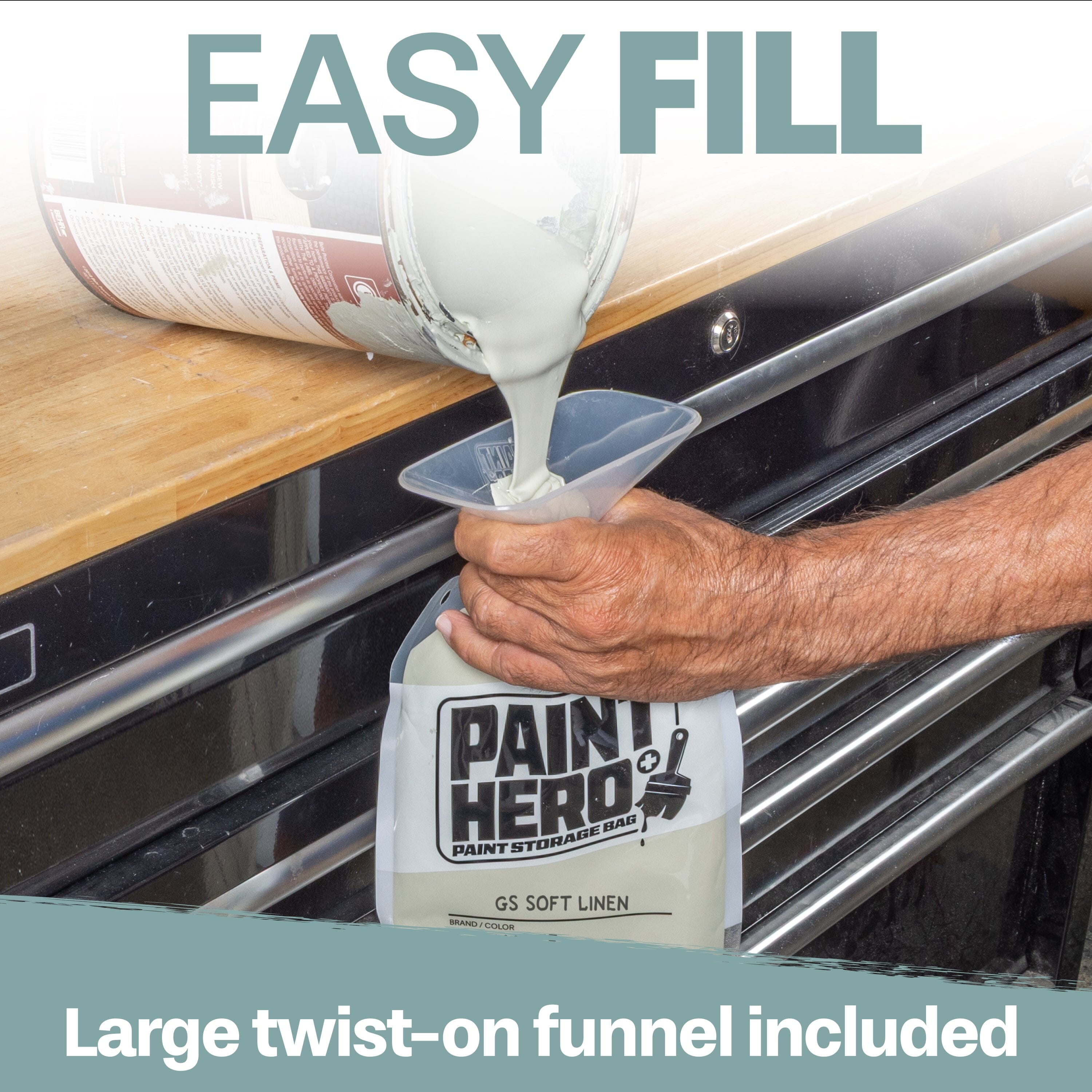 Paint Hero 8 Pack Paint Storage Bags - Airtight Refillable 1 Quart Pouches with Funnel Playgosports.com