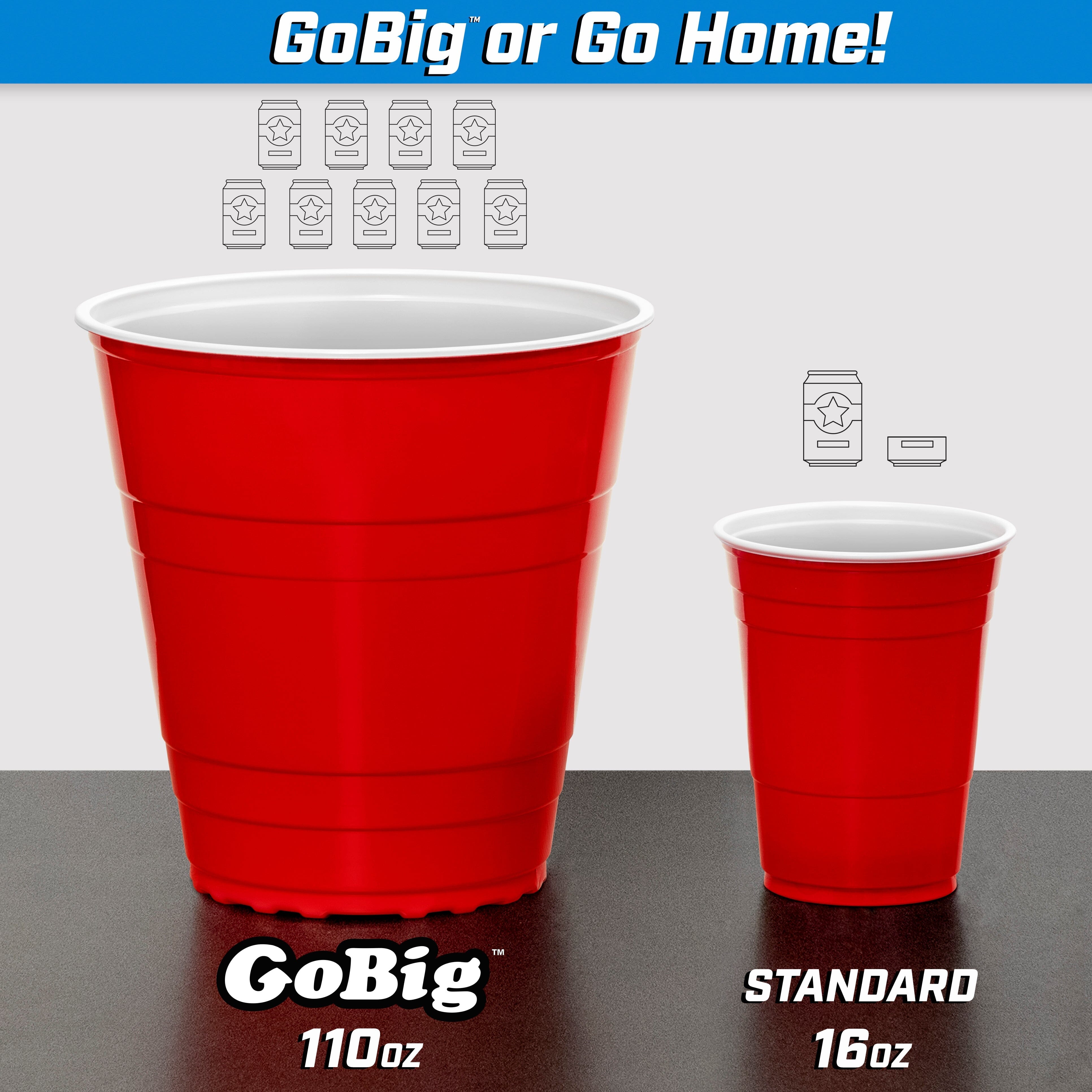 GoBig 110oz Giant Red Party Cups - 24-Pack Party Cups GoPong