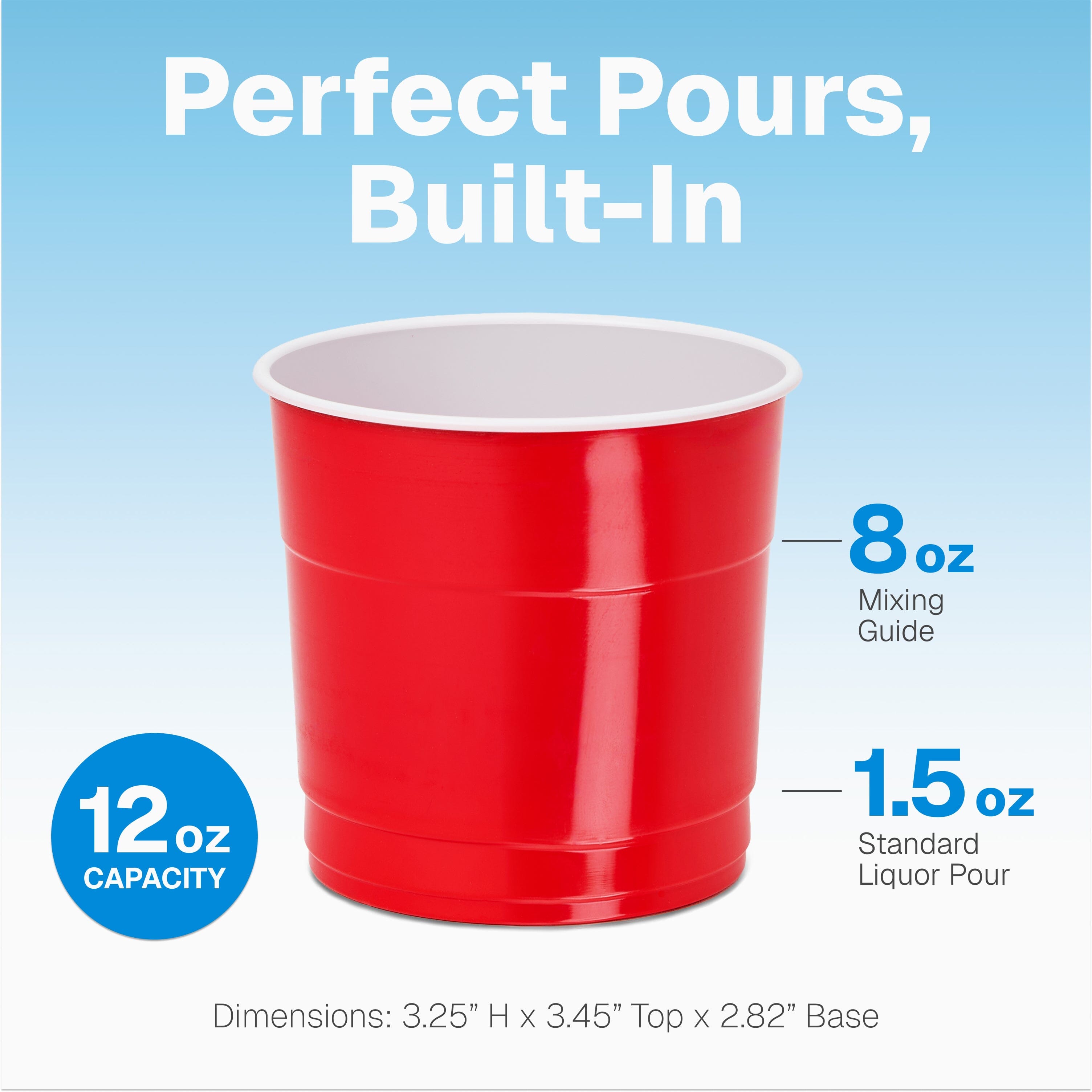 GoBig 12 oz Lowball Plastic Party Cups for Whiskey, Spirits, & Cocktails - 50 Count Disposable Cups for Alcohol Playgosports.com