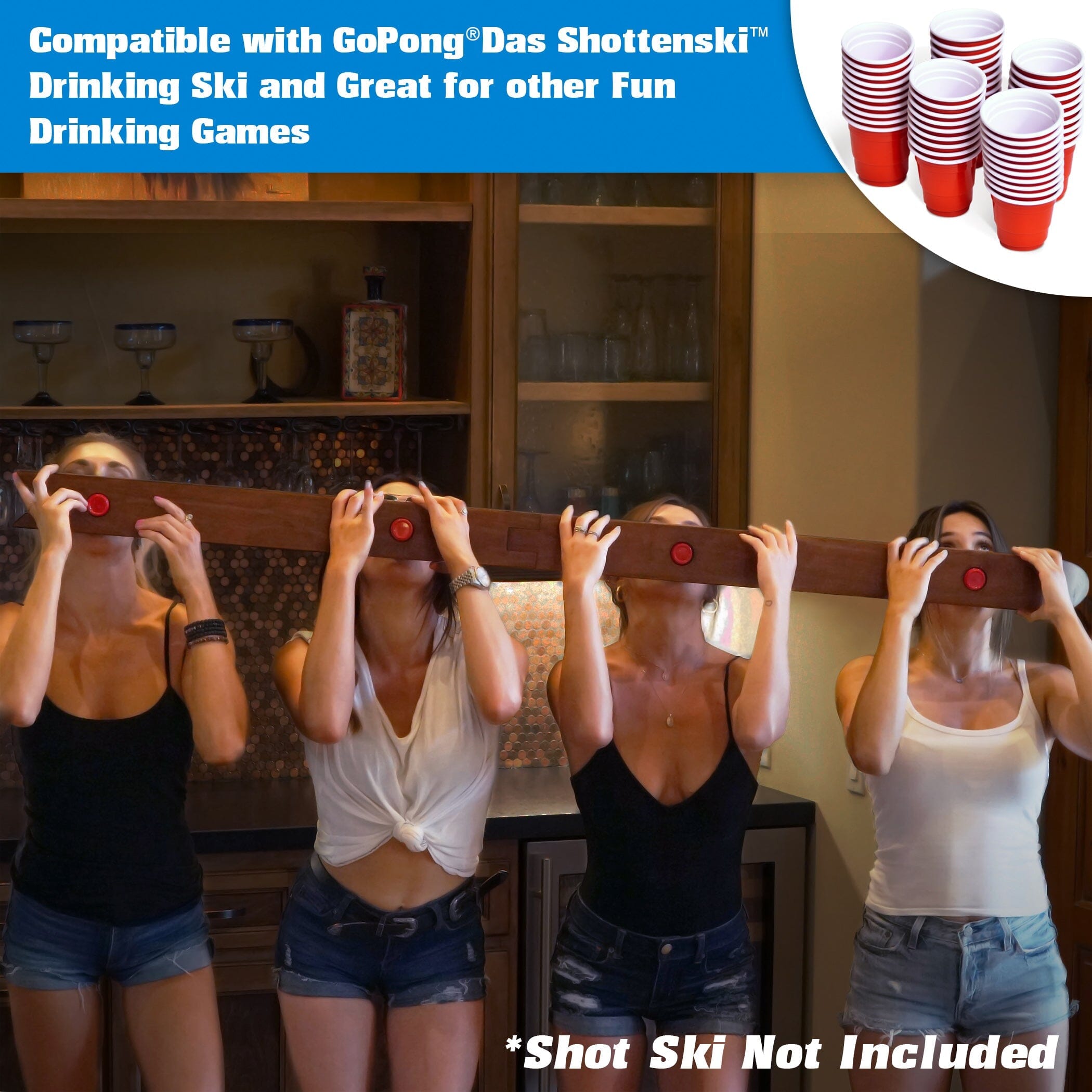 GoPong 2oz Plastic Shot Cups -200-Pack Party Cups GoPong