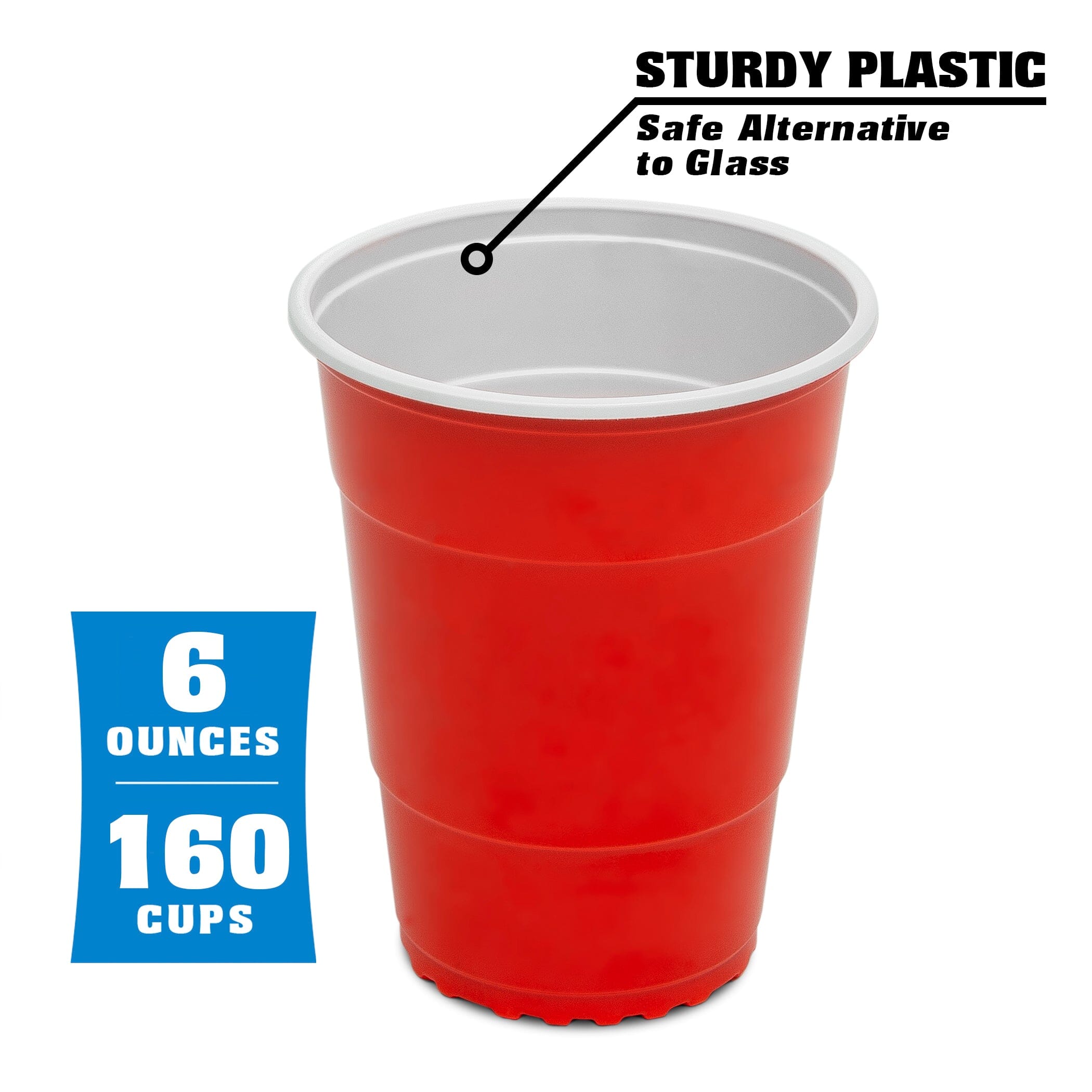 GoPong 6oz Red Party Cups - 160-Pack Party Cups GoPong