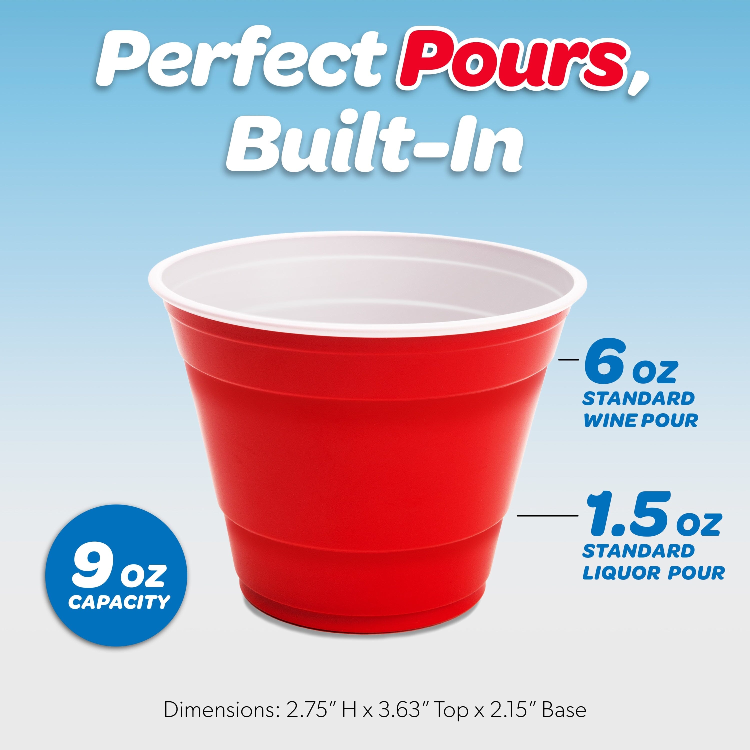 GoBig 9 oz Plastic Wine & Cocktail Cups - Disposable Plastic Party Cups for Alcohol Playgosports.com