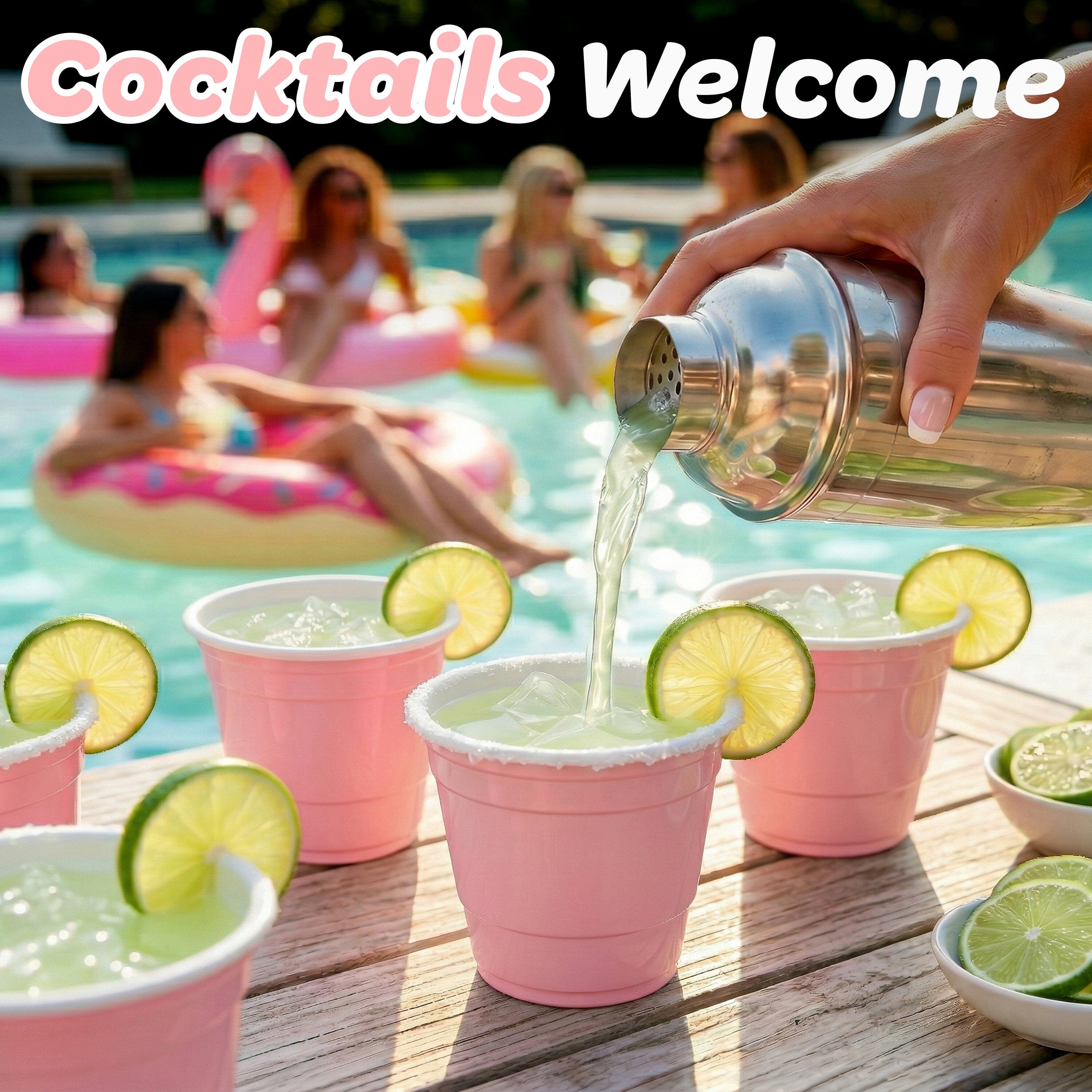 GoBig 100 Count 9 oz Plastic Party Cups for Wine & Cocktails - Disposable Plastic Cups for Bridal Shower, Party, and Birthday Playgosports.com