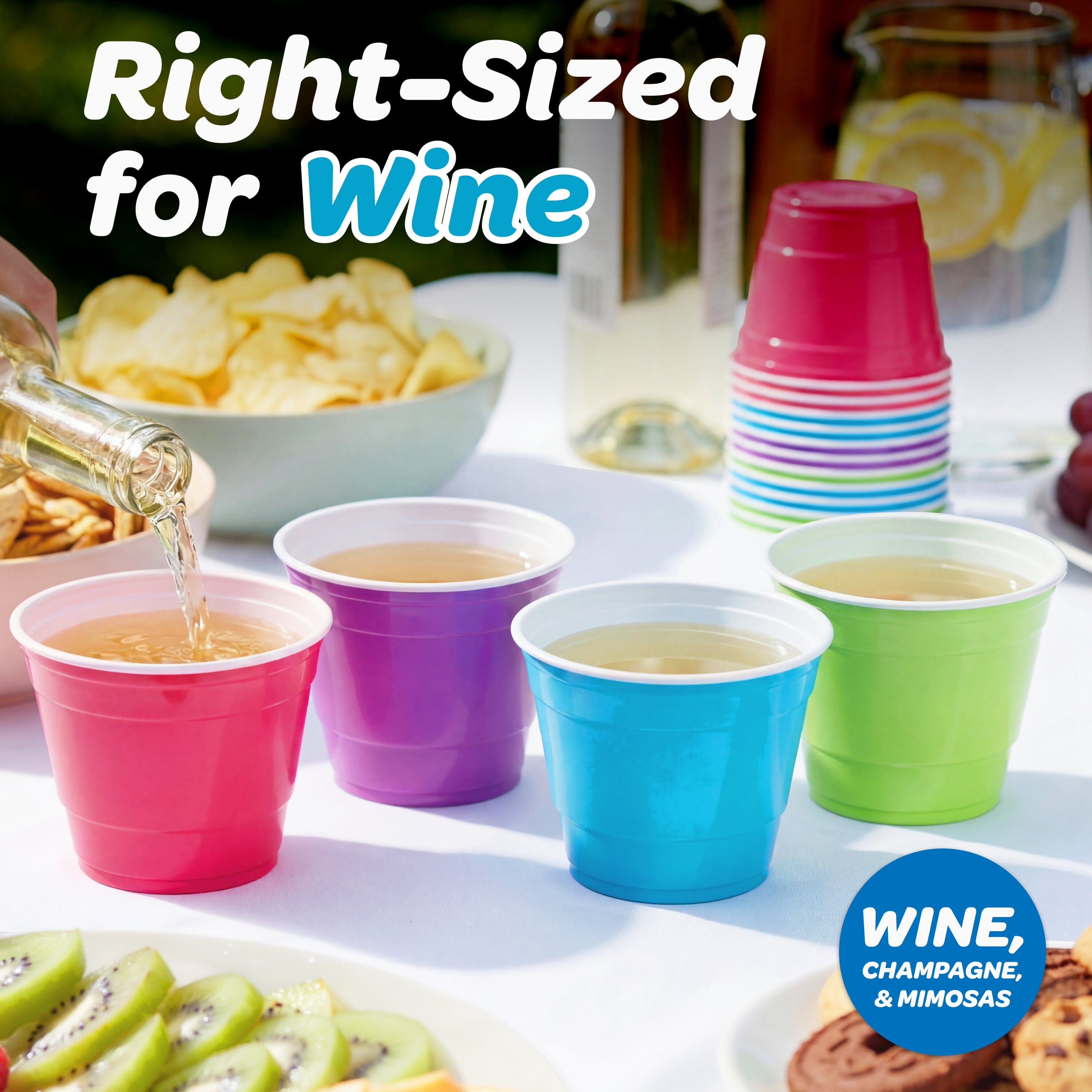 GoBig 100 Count 9 oz Plastic Party Cups for Wine & Cocktails - Disposable Plastic Cups for Bridal Shower, Party, and Birthday Playgosports.com