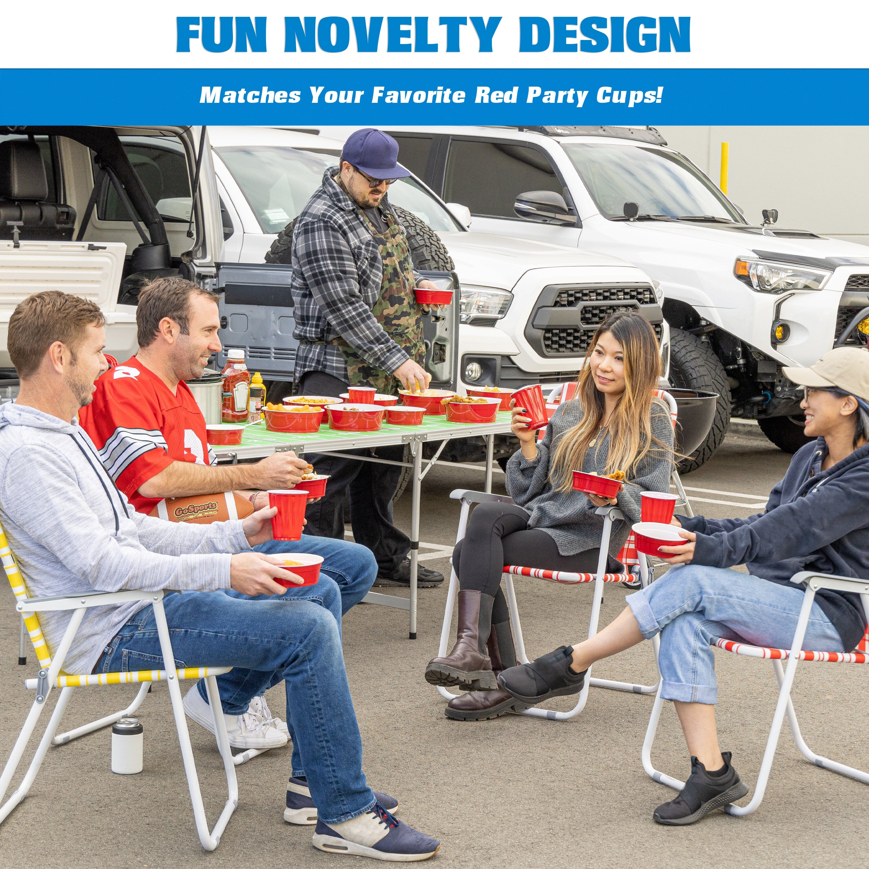 GoBig Red Party Cup Bowls - 50 Large Disposable Plastic Bowls GoSports