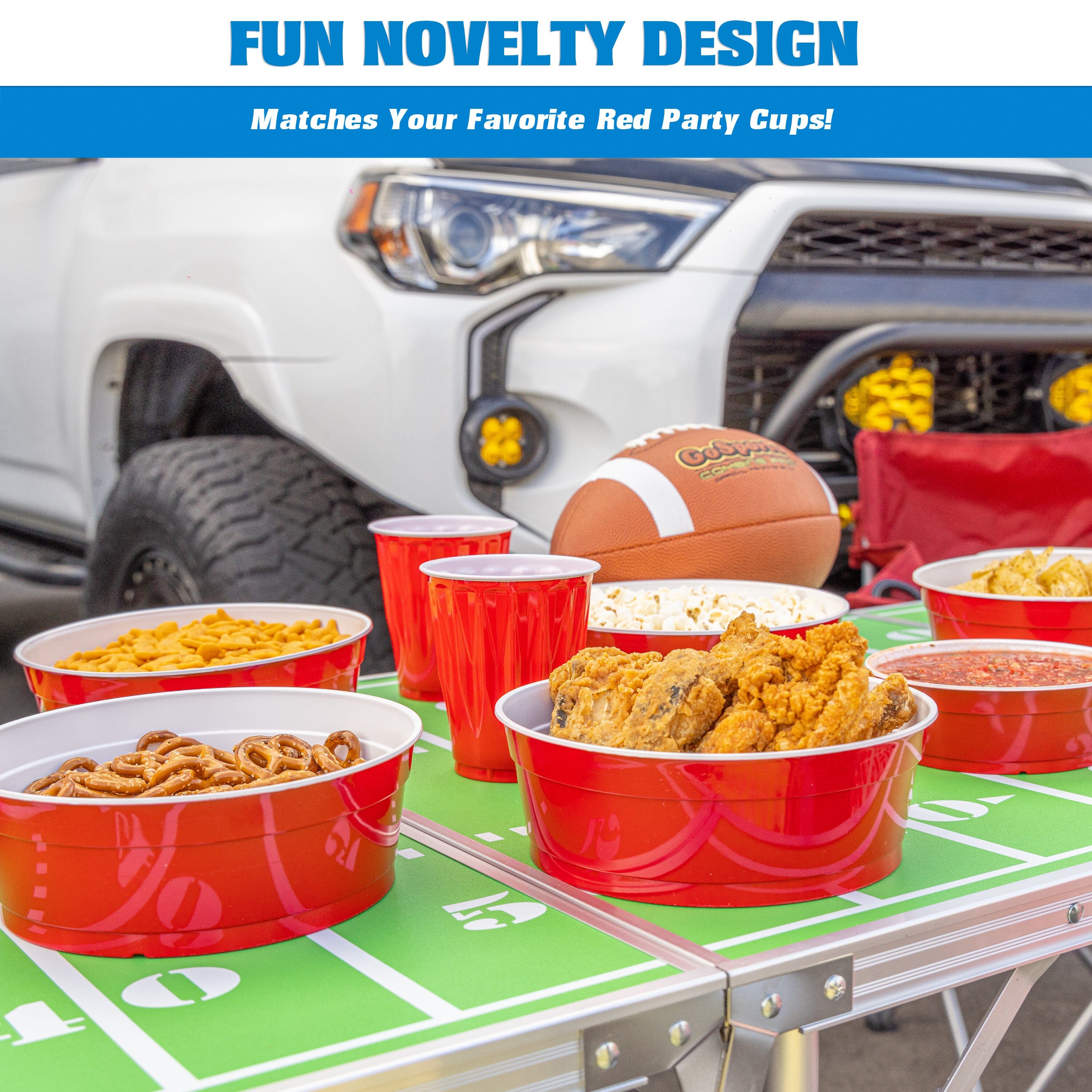 GoBig Red Party Cup Bowls - 30 Large Disposable Plastic Bowls GoSports