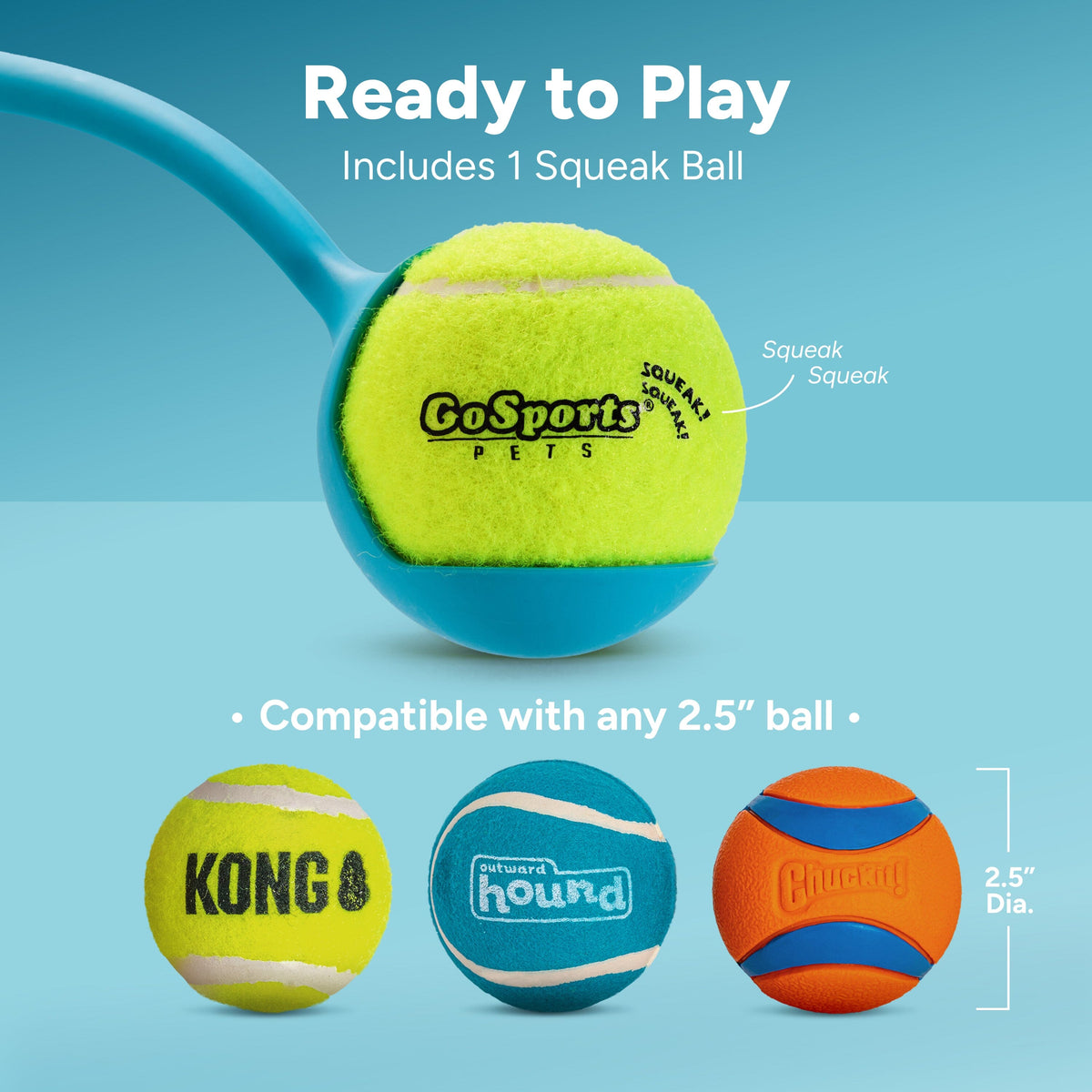 12" Dog Tennis Ball Launcher with Squeaky Ball GoSports Pets