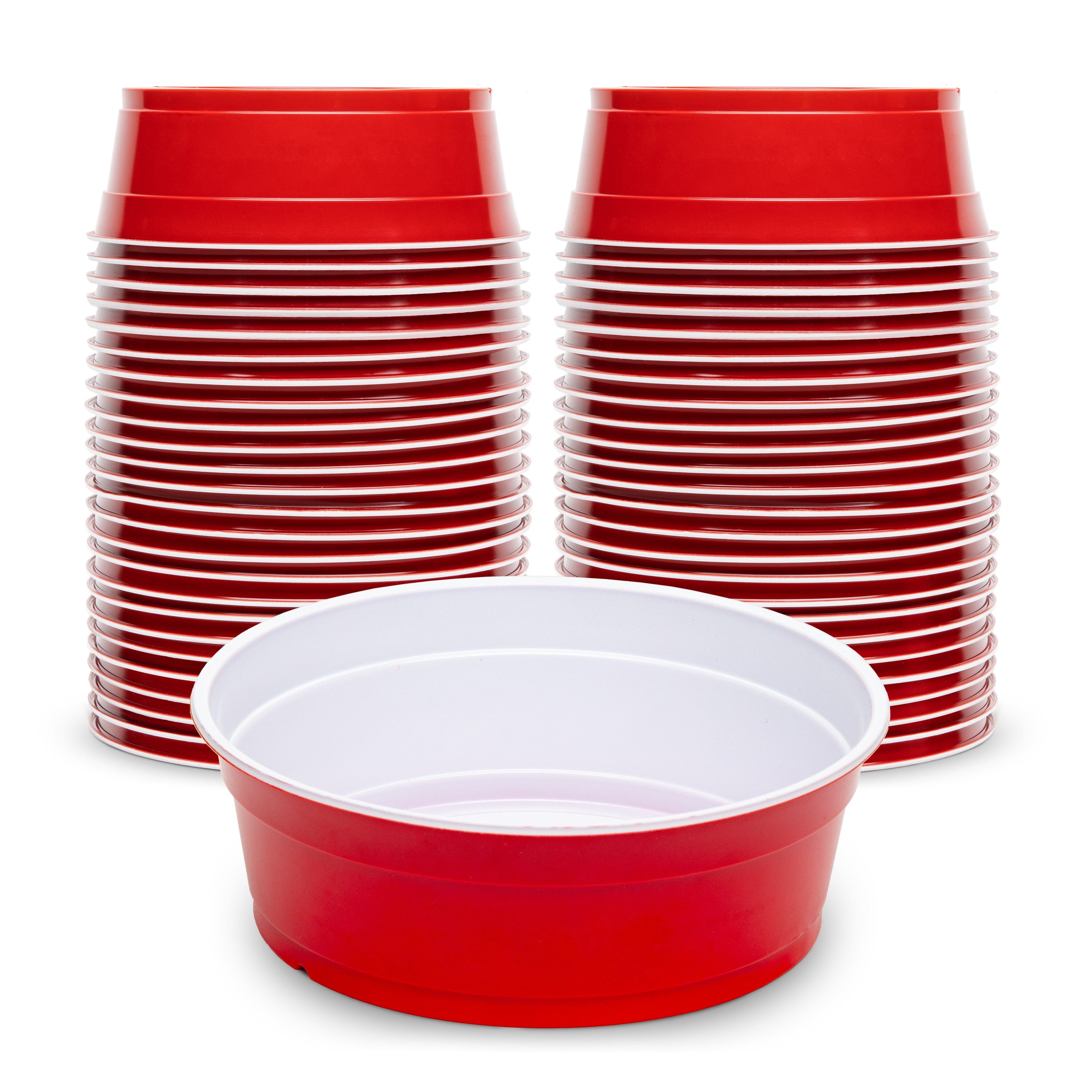 GoBig Red Party Cup Bowls - 50 Large Disposable Plastic Bowls GoSports