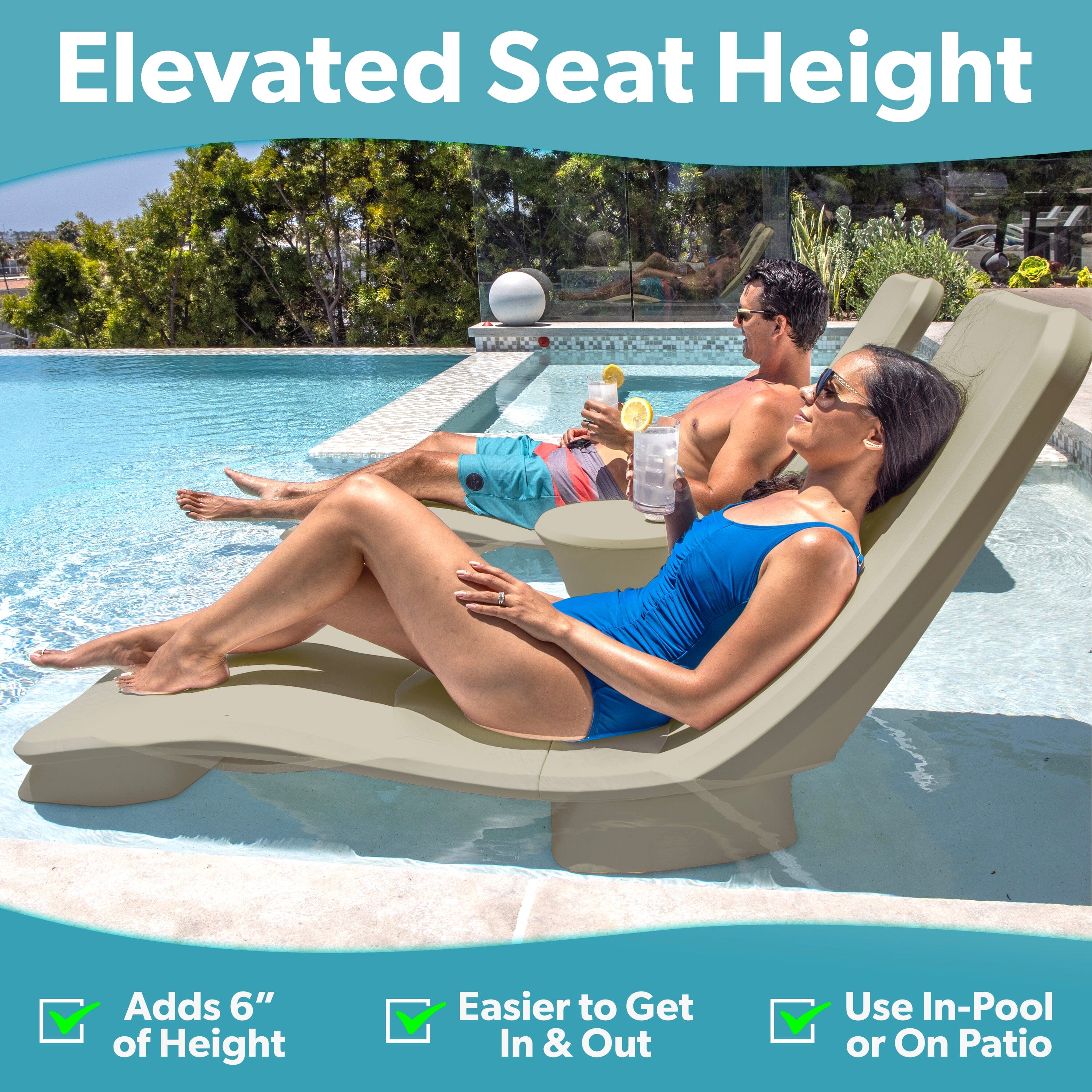 Coast Modern Weighted Riser Kit for Lounge Chair - Use In Pool or On Patio PlayGoSports.com