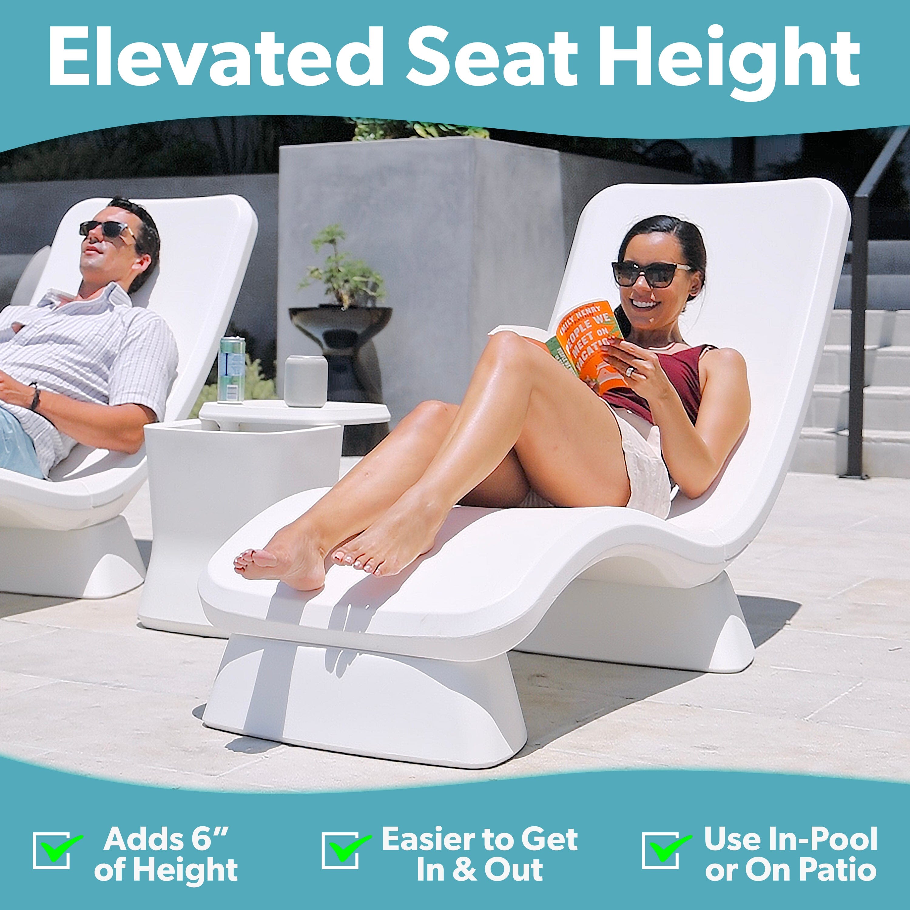 Coast Modern Weighted Riser Kit for Lounge Chair - Use In Pool or On Patio PlayGoSports.com