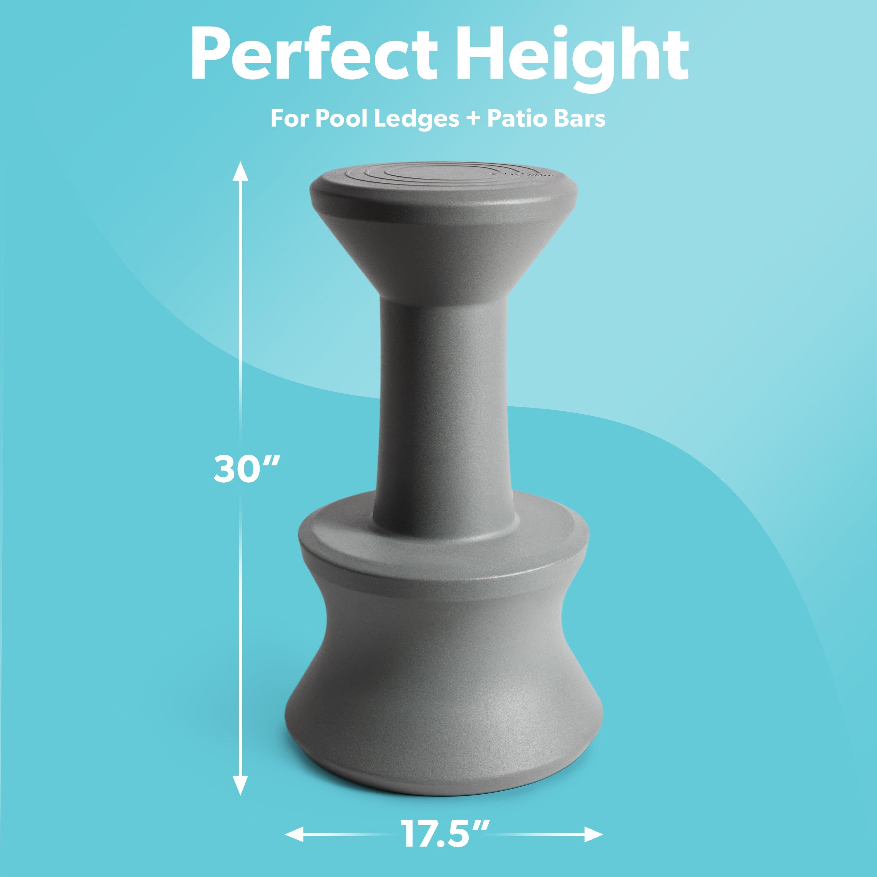 Coast Modern In Pool Bar Stool for Underwater Seating, At Home Swim Up Bars, and Patio Decks - 30" Weighted, Waterproof Outdoor Chair - Gray GoSports