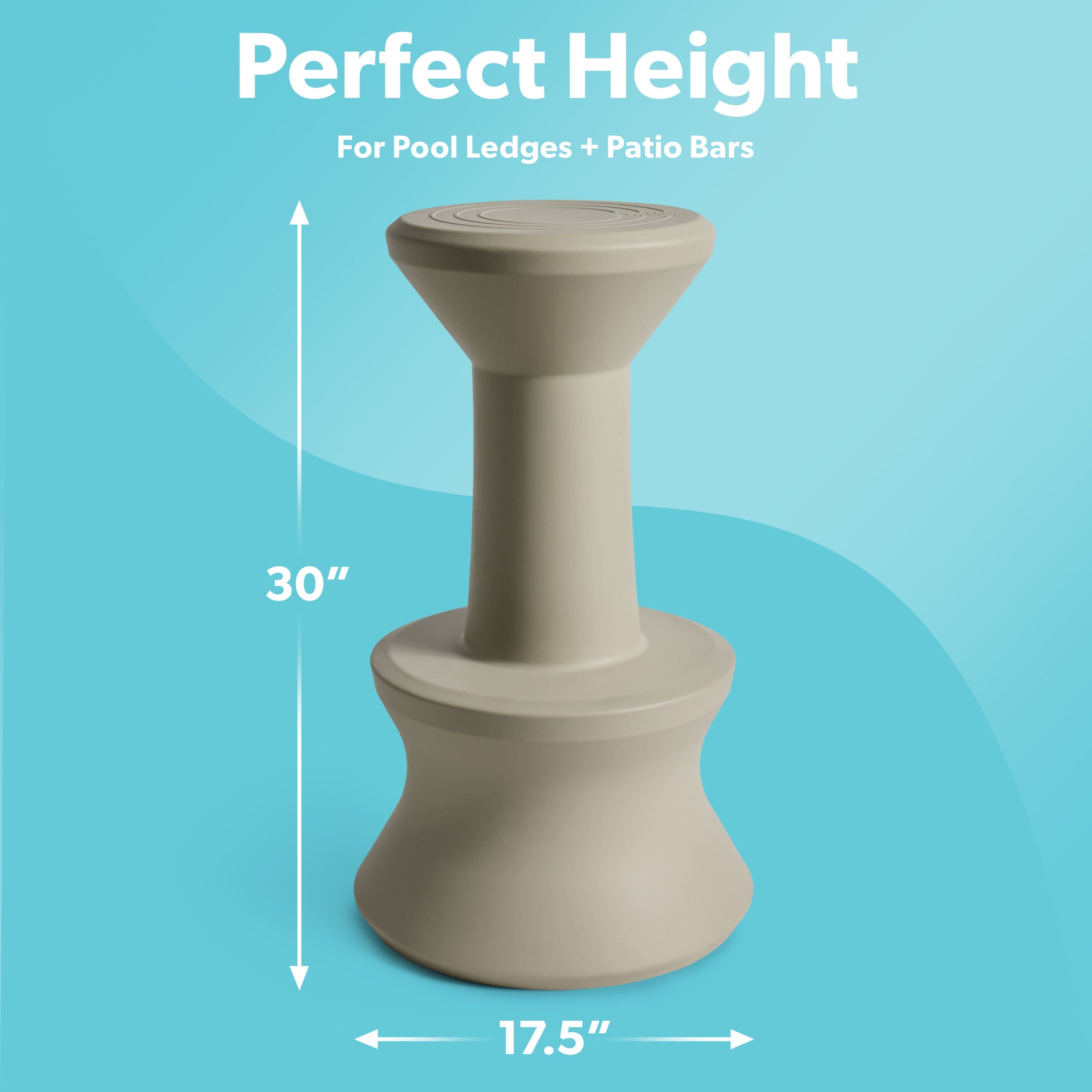 Coast Modern In Pool Bar Stool for Underwater Seating, At Home Swim Up Bars, and Patio Decks - 30" Weighted, Waterproof Outdoor Chair - Gray GoSports